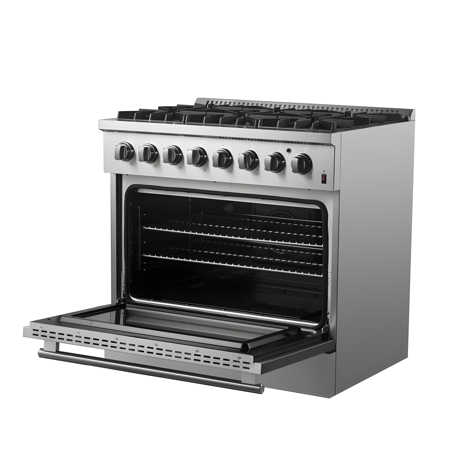 Forno Marco 36-Inch Dual Fuel Range Stainless Steel, 6 Burners, 5.36 cu.ft. True Conve FFSGS6197-36