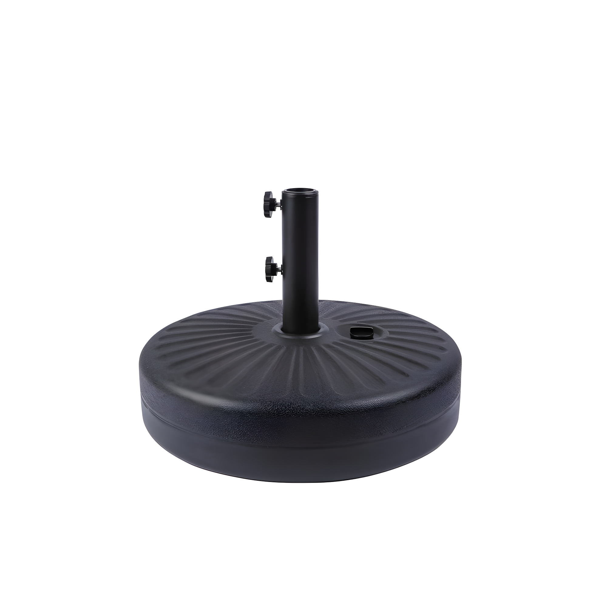 Polytrends Holme 9-foot Patio Umbrella and Base Stand Grey Stripe