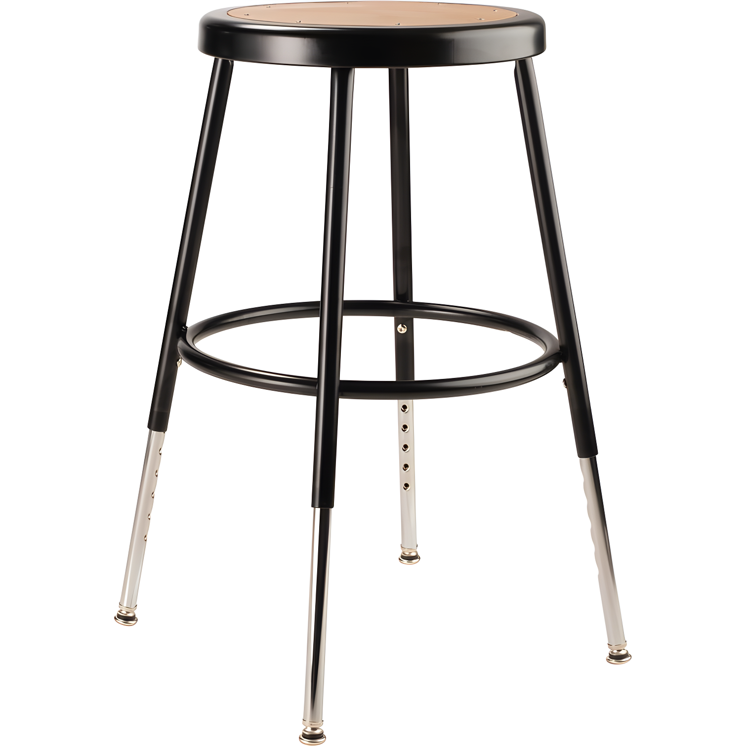 National Public Seating Adjustable Height Ergonomic Lab Stool with Footring (Set of 2)