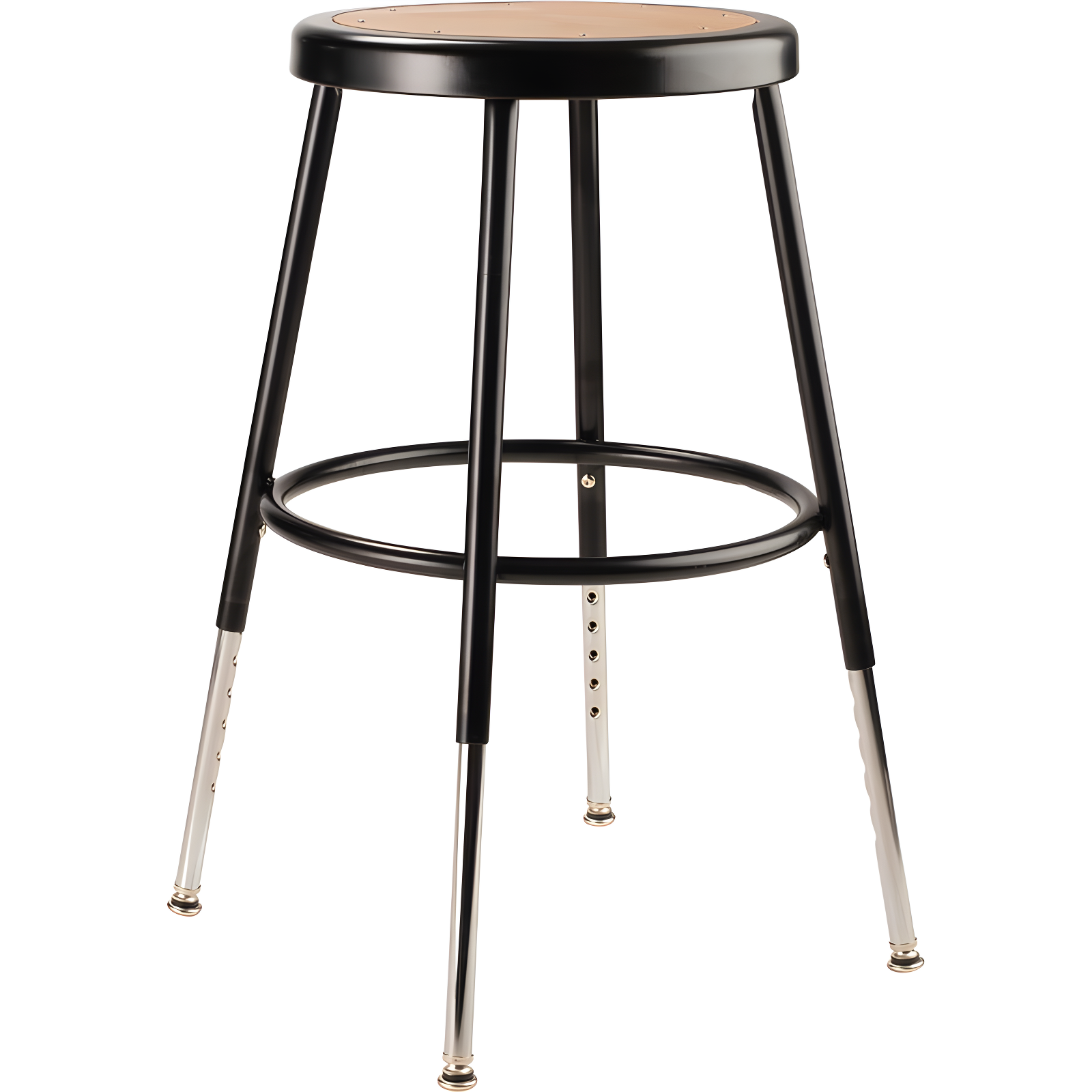 National Public Seating Adjustable Height Ergonomic Lab Stool with Footring (Set of 2)