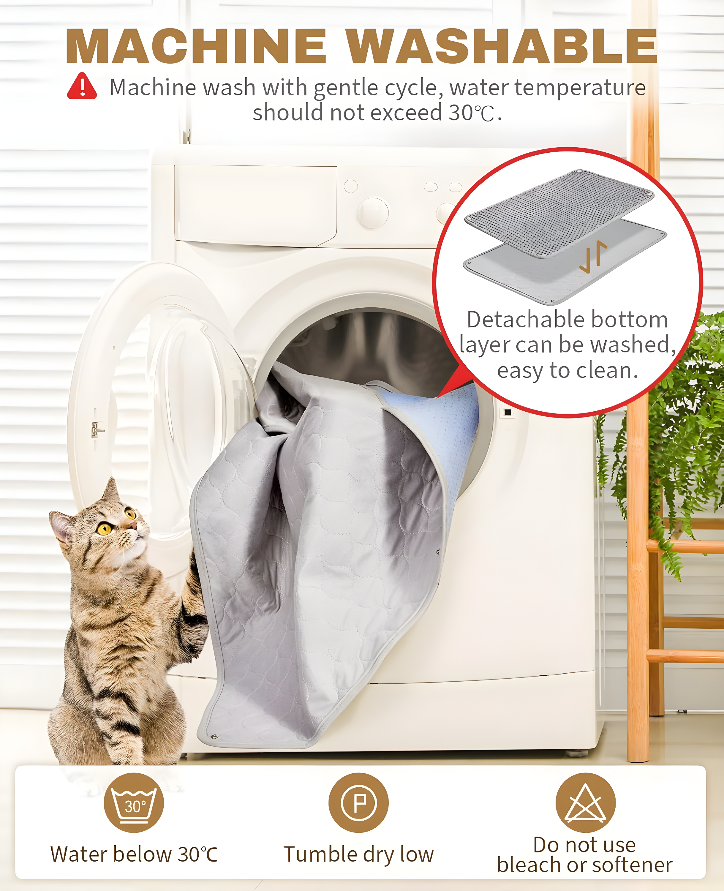Extra Large Cat Litter Mat, Machine Washable, Waterproof & Easy Clean