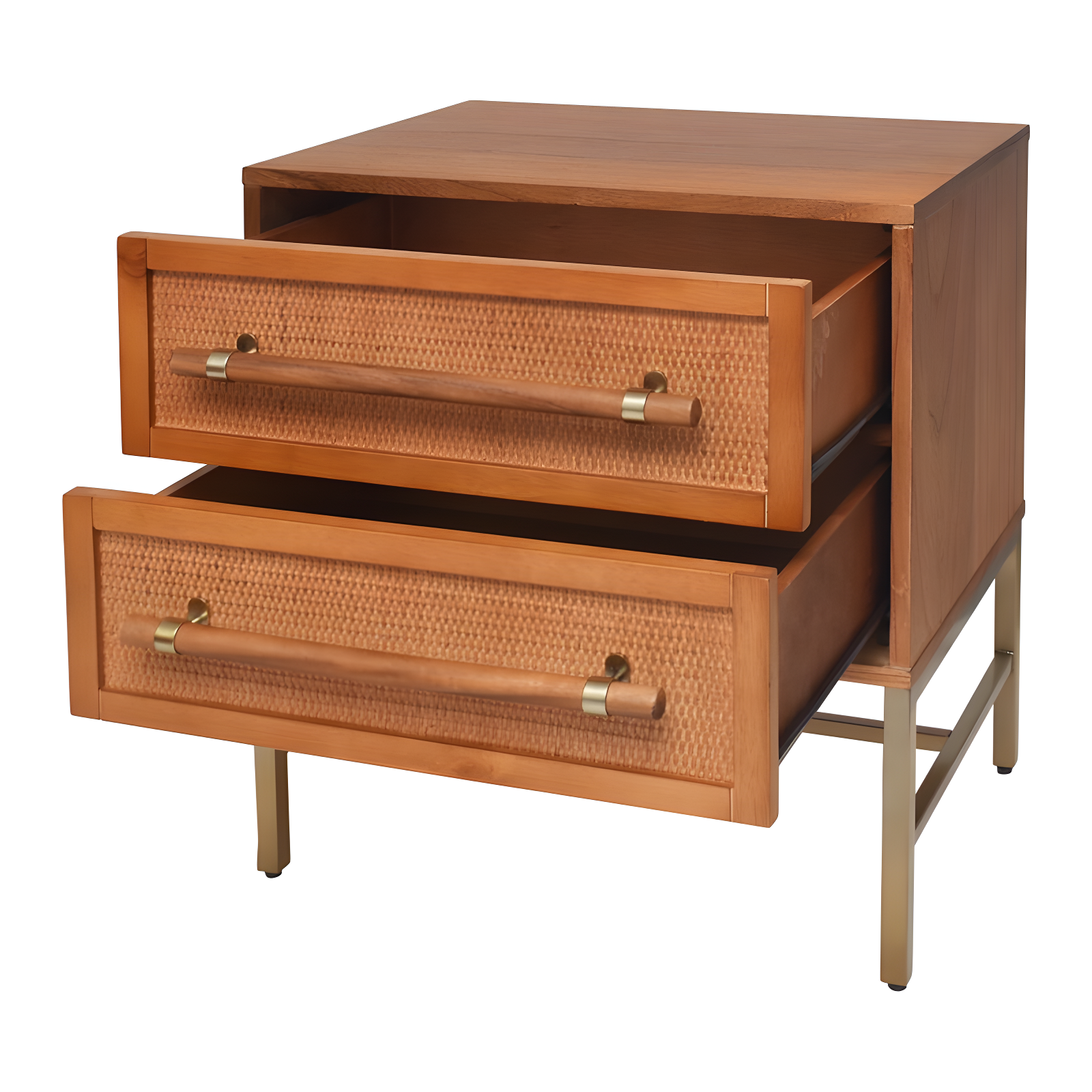 Sophia 2 Drawer Rattan Nightstand