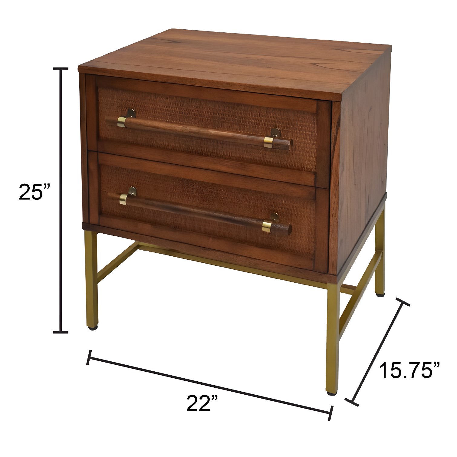 Sophia 2 Drawer Rattan Nightstand