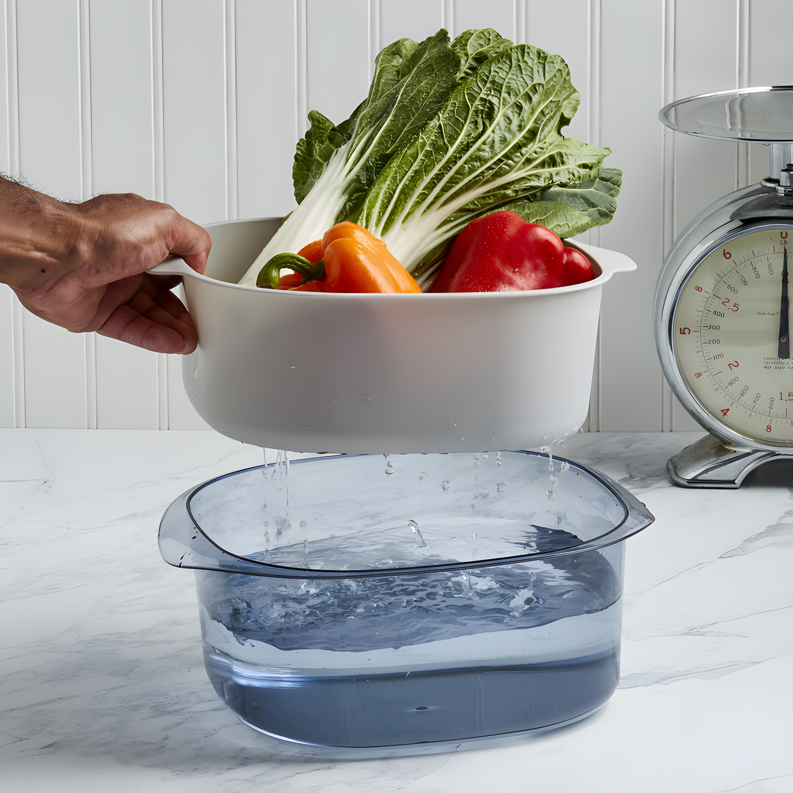 Basic Essentials Double Layer Colander Set, Gray (Set of 2)
