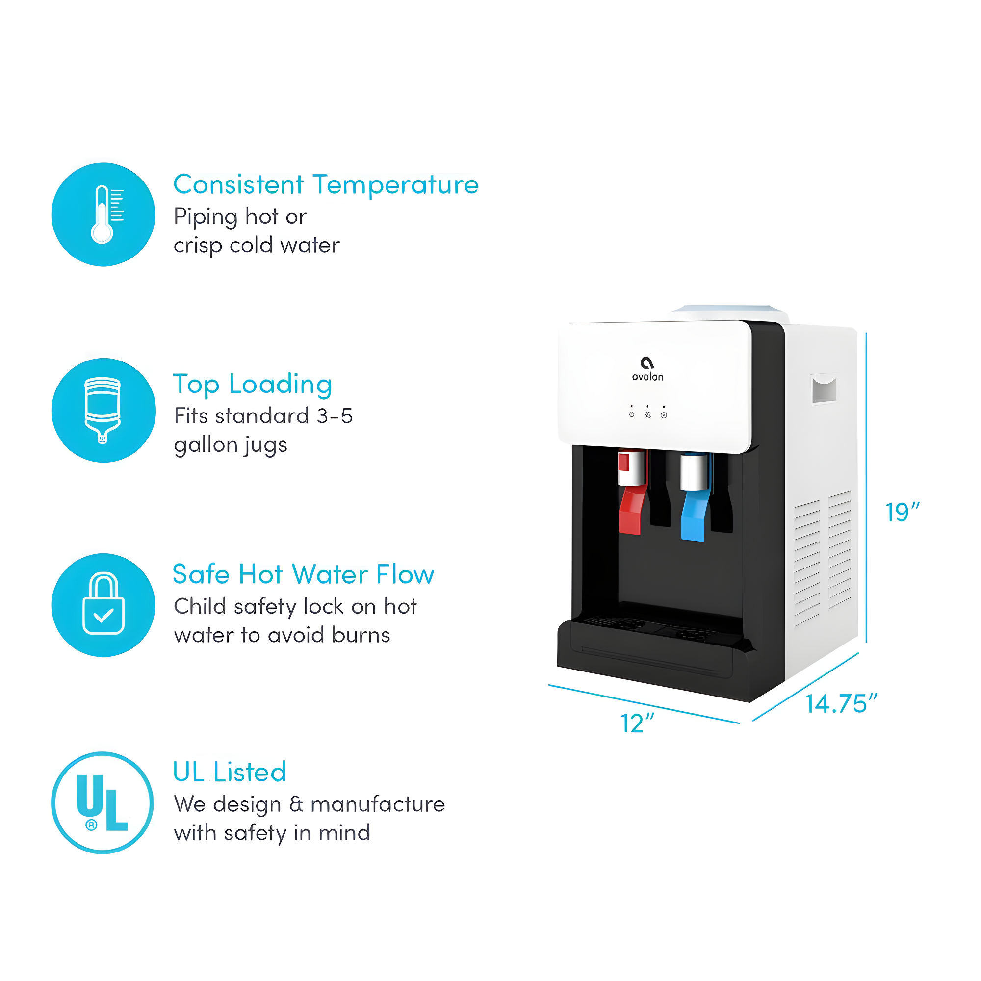 Avalon Avalon Countertop Top Loading Electric Water Dispenser