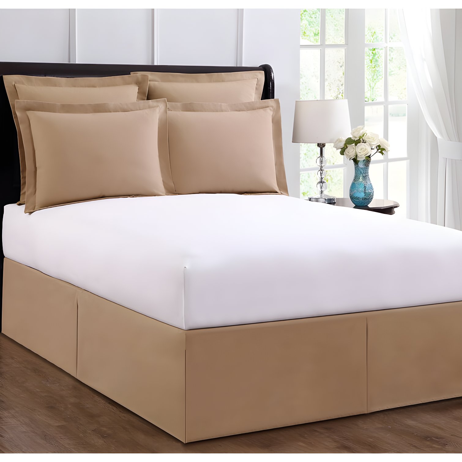 Fresh Ideas Pleated Wrinkle Resistant Wrap Around Bed Skirt