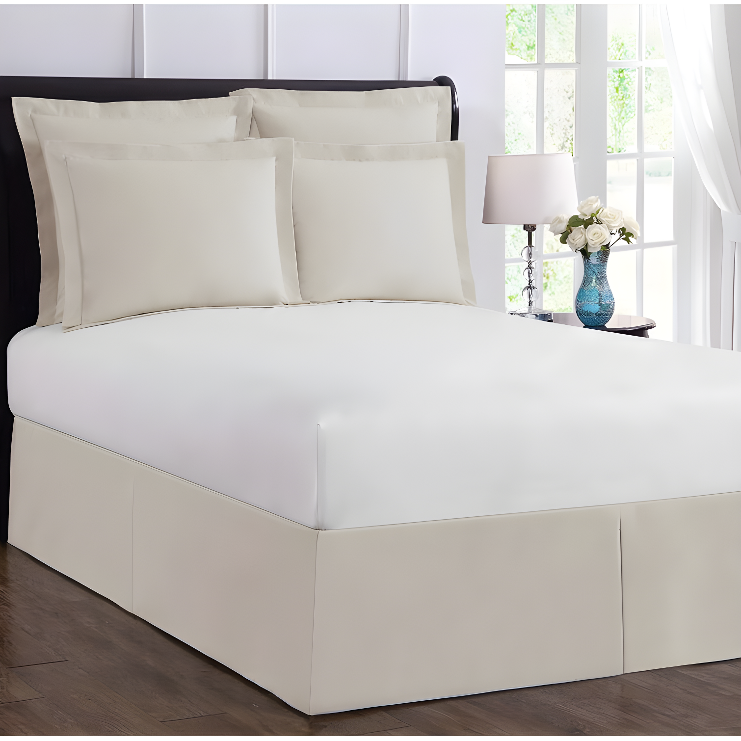Fresh Ideas Pleated Wrinkle Resistant Wrap Around Bed Skirt