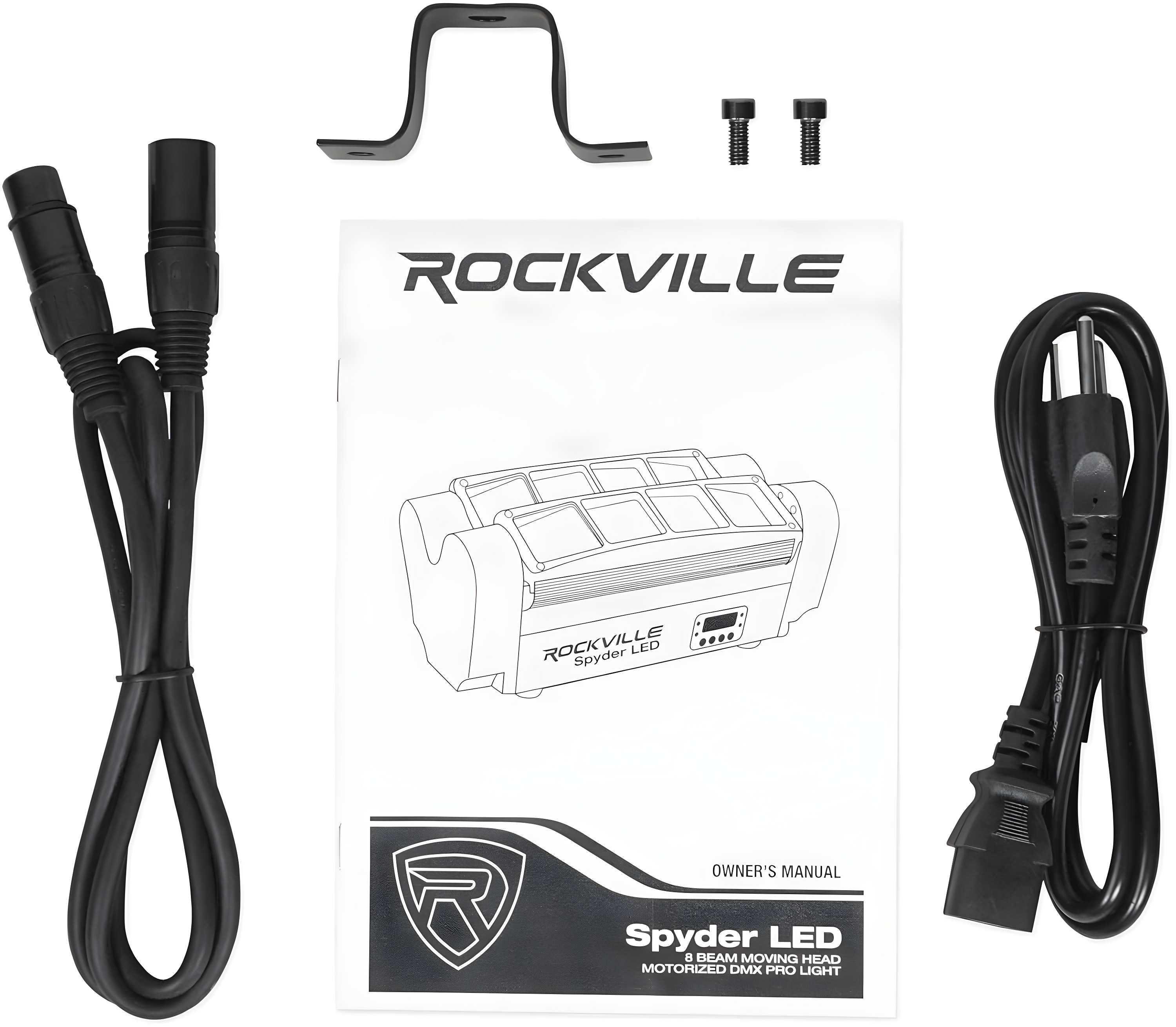 Rockville Spyder LED (8) Beam Moving Head Motorized DMX DJ/Party/Club Pro Light