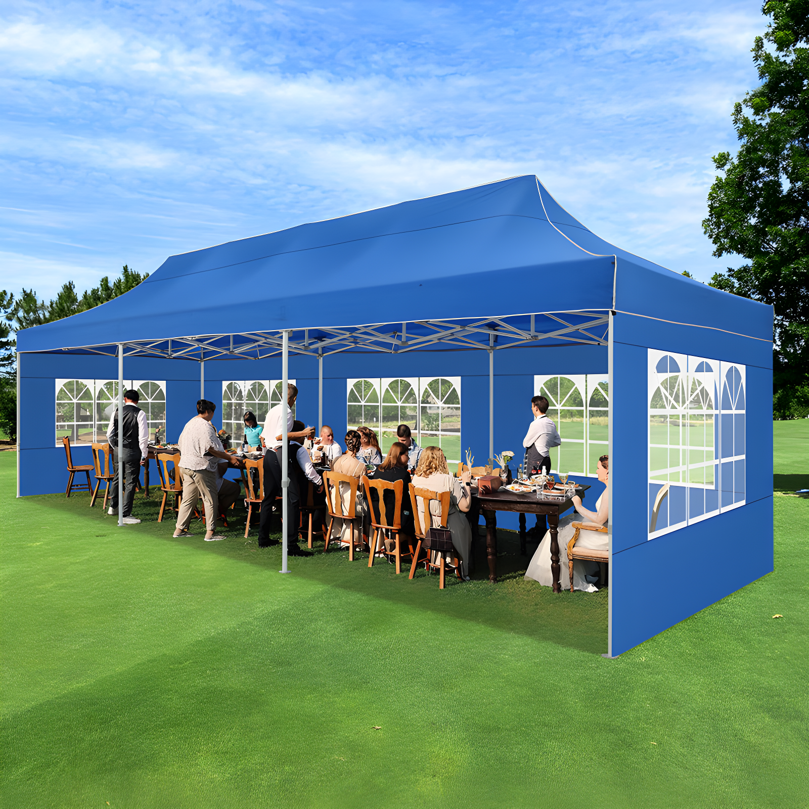 10×30 FT Pop Up Heavy Duty Party Tent with Walls Canopy Commercial Tent with Metal Frame