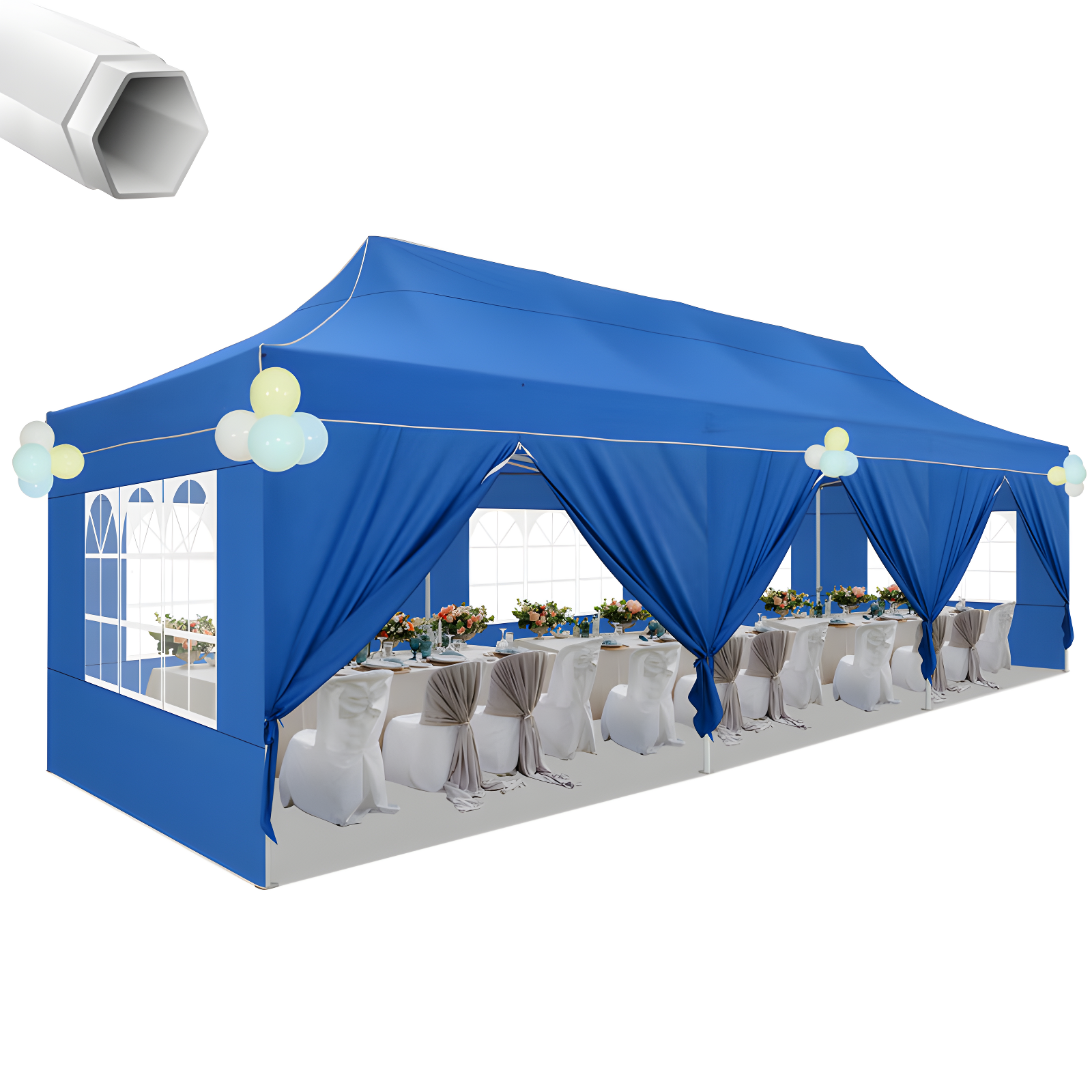 10×30 FT Pop Up Heavy Duty Party Tent with Walls Canopy Commercial Tent with Metal Frame