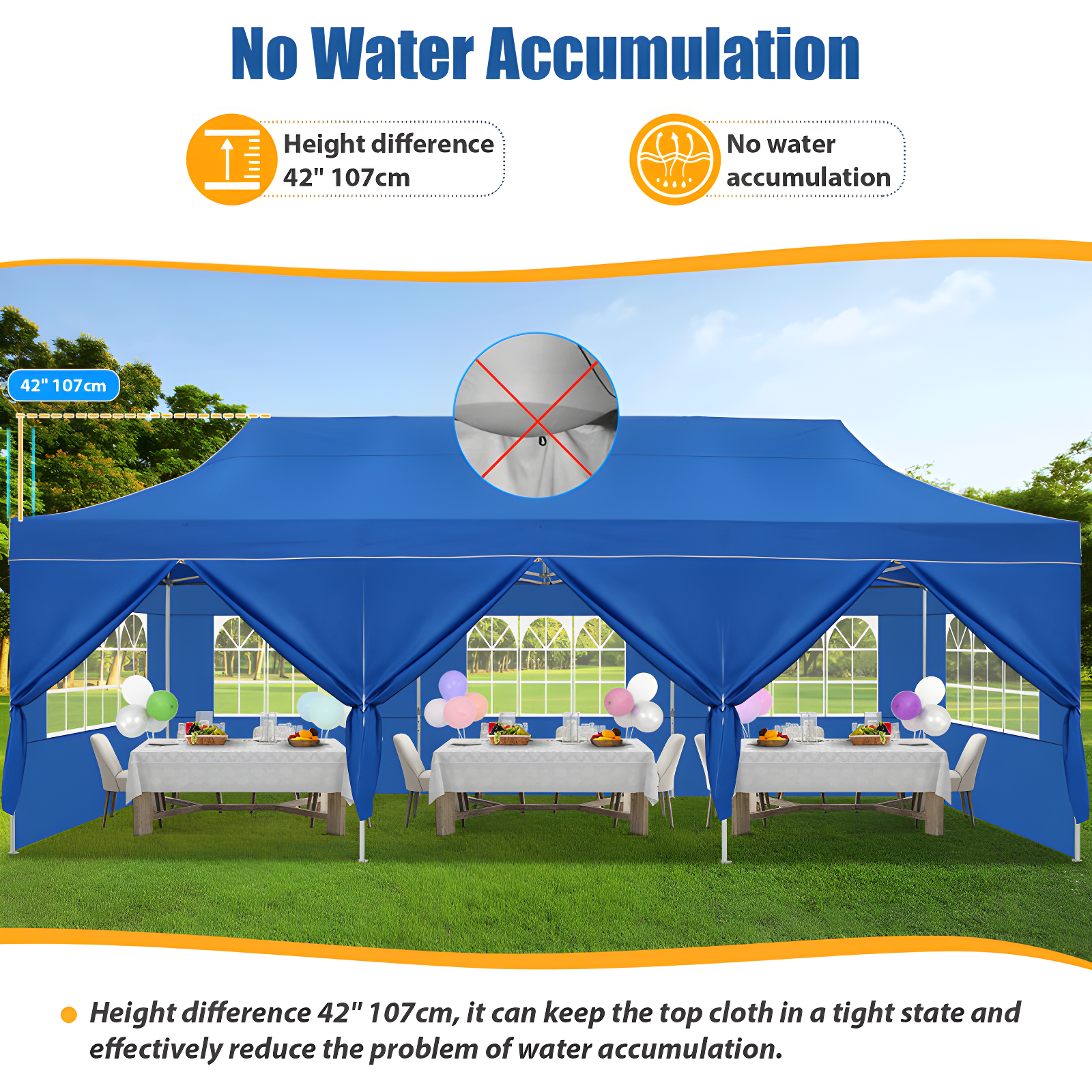 10×30 FT Pop Up Heavy Duty Party Tent with Walls Canopy Commercial Tent with Metal Frame