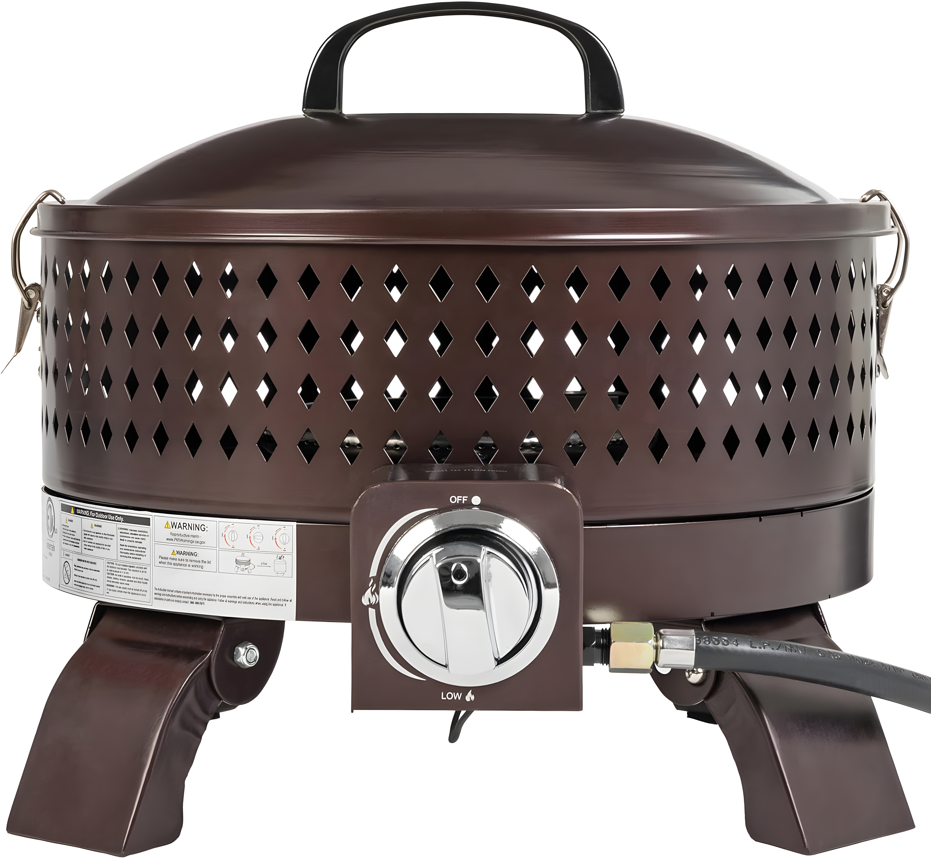 Fire Sense 62133 Sporty Campfire Portable Fire Pit LPG Gas 60,000 BTU Outdoor Firepit Includes Propane Stand Included - Dark Bronze - Round - 15"