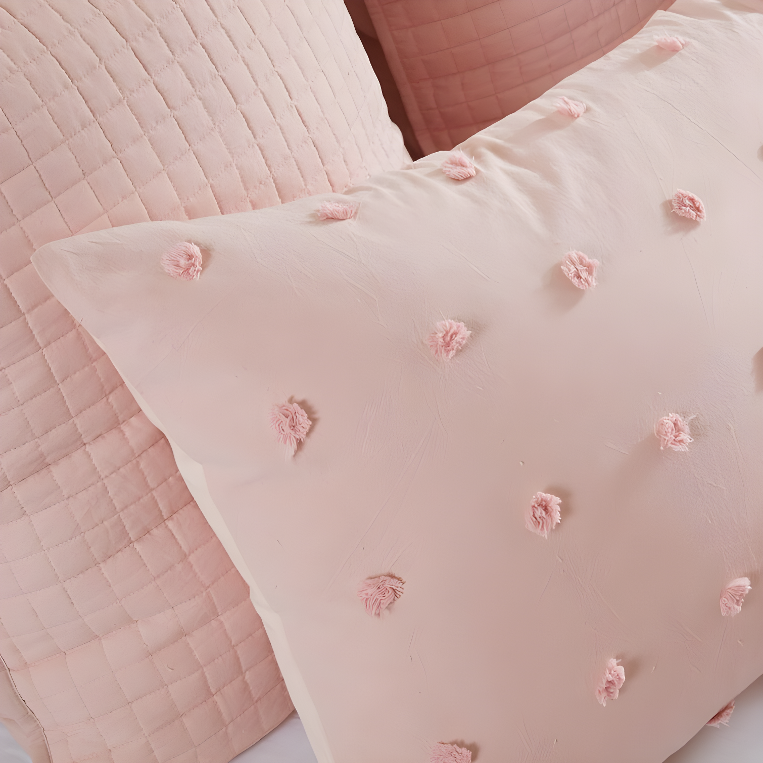 Intelligent Design Brooklyn Cotton Jacquard Duvet Cover Set with Euro Shams and Throw Pillows