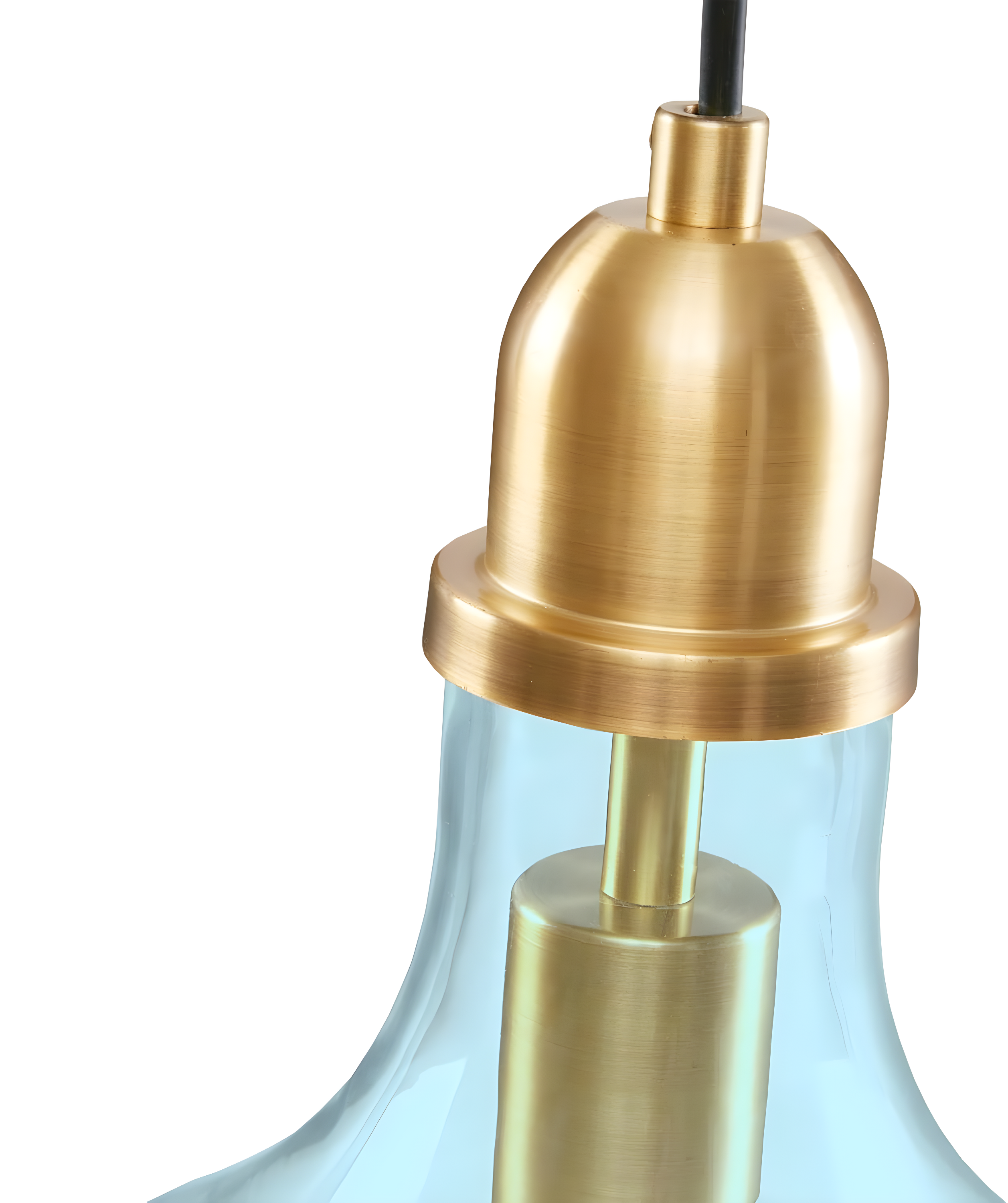 Ink+Ivy 9"x95.5" Auburn Bell Shaped Hanging Glass Simple Industrial Pendant Light Blue