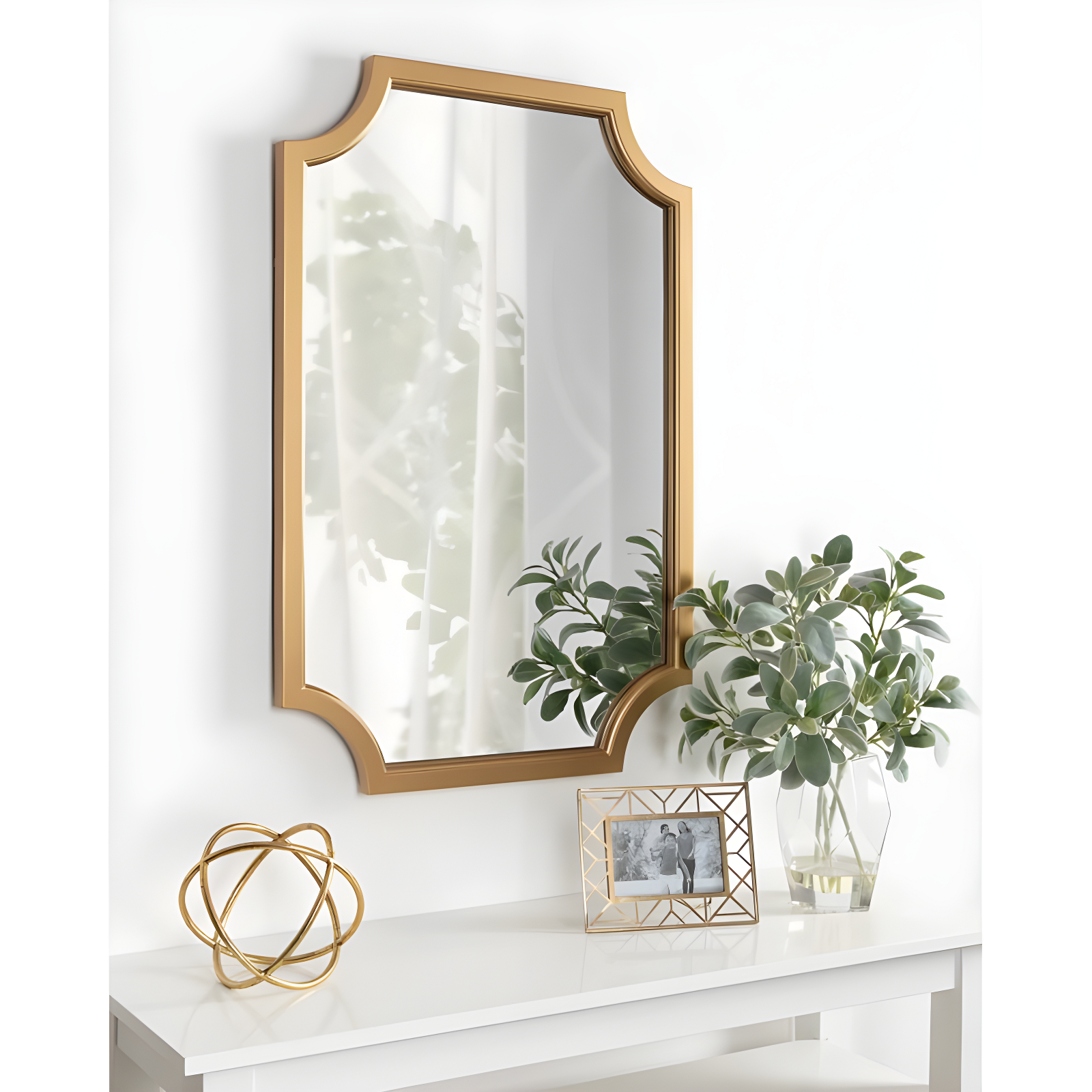 24" x 36" Hogan Framed Scallop Wall Mirror Gold - Kate and Laurel