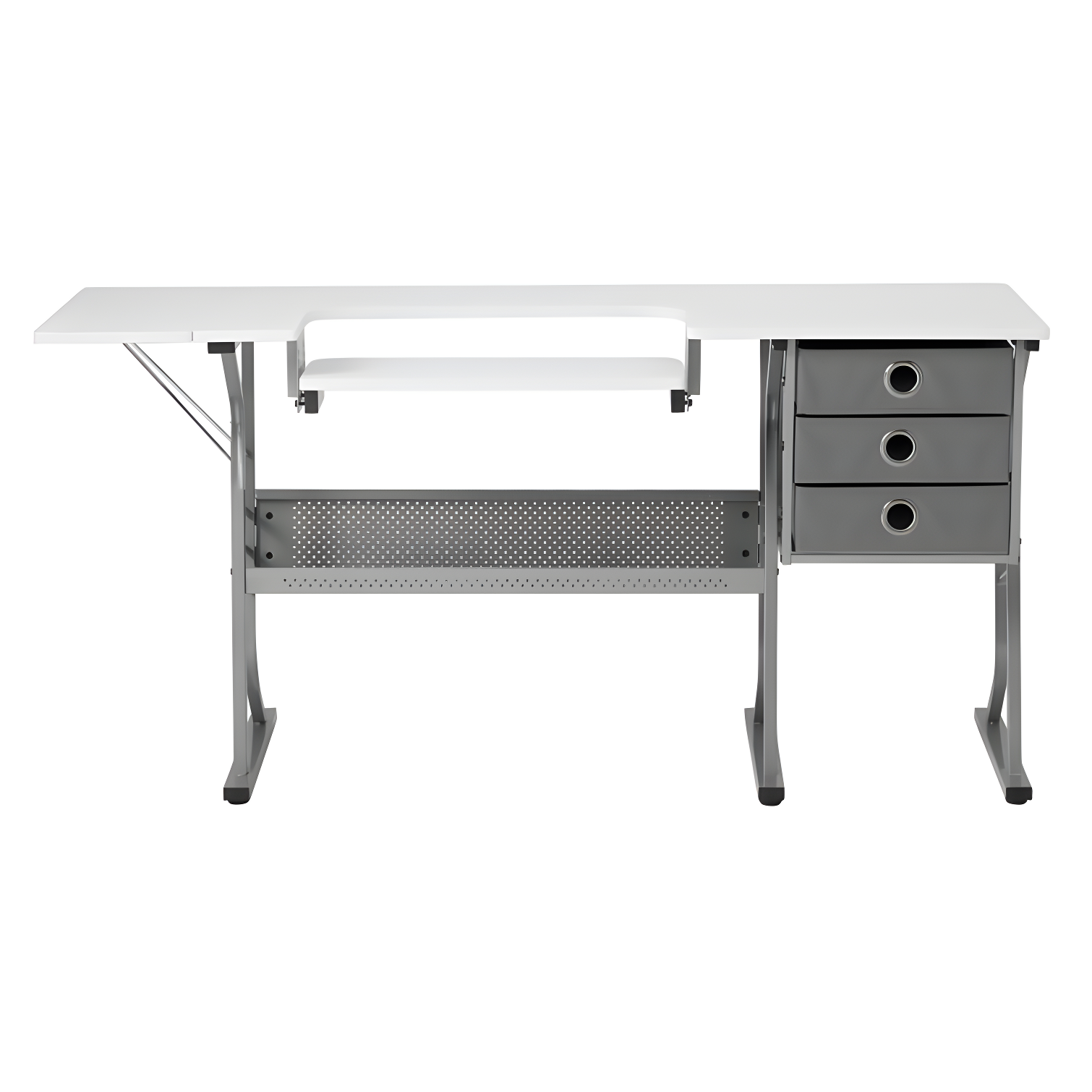 60.25'' x 23.75'' Sewing Table with Sewing Machine Platform