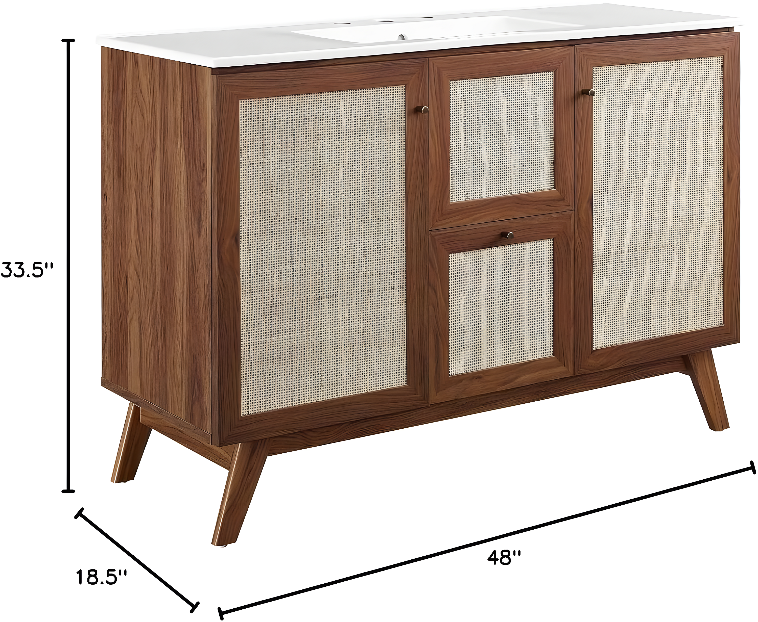Modway Soma 48'' Free Standing Single Bathroom Vanity with Manufactured Wood Top