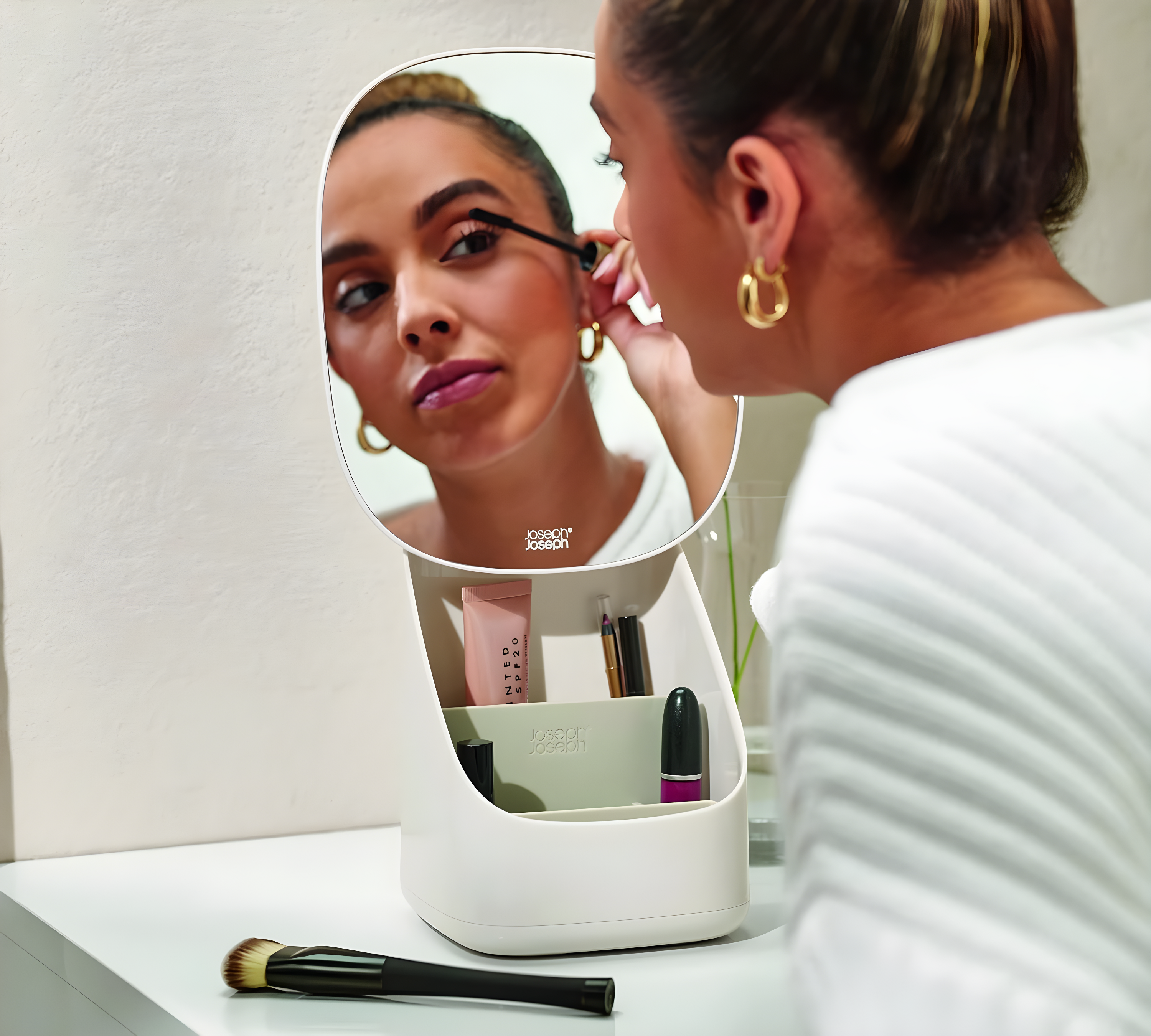 Joseph Joseph Joseph Joseph Viva Makeup Organizer with Pedestal Mirror