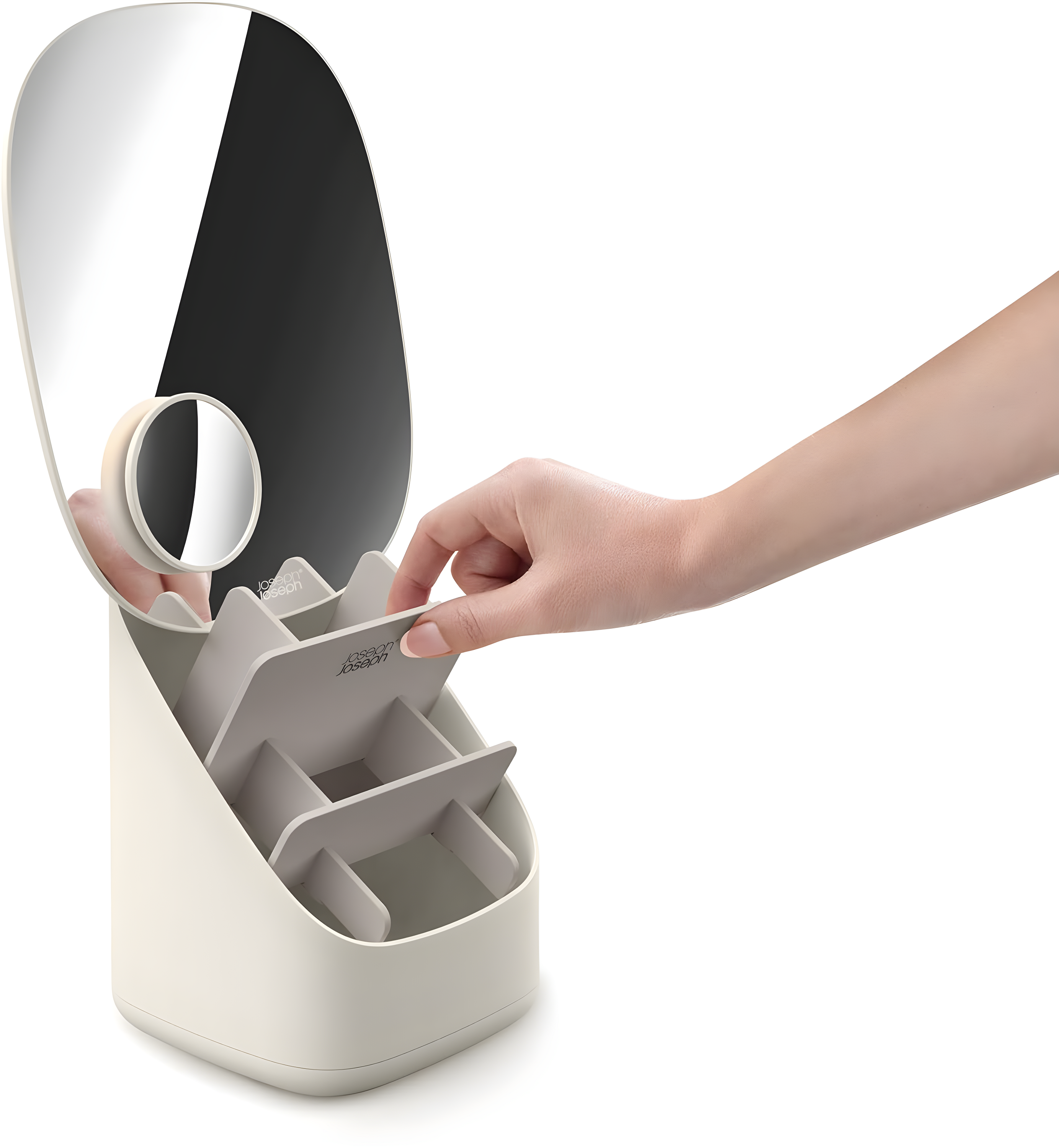 Joseph Joseph Joseph Joseph Viva Makeup Organizer with Pedestal Mirror