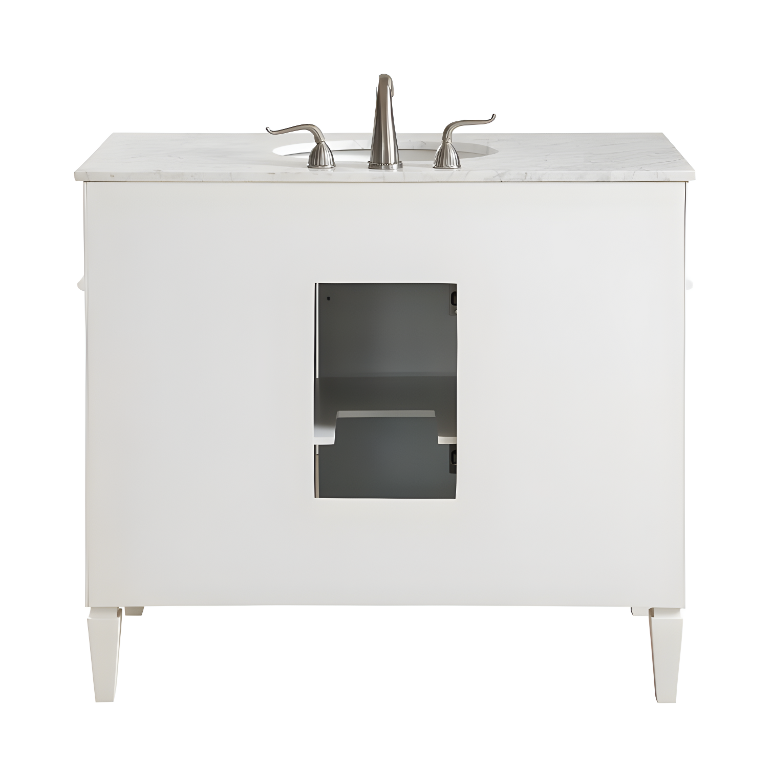 Rukie 40" Free-Standing Single Bathroom Vanity Set with Marble Vanity Top