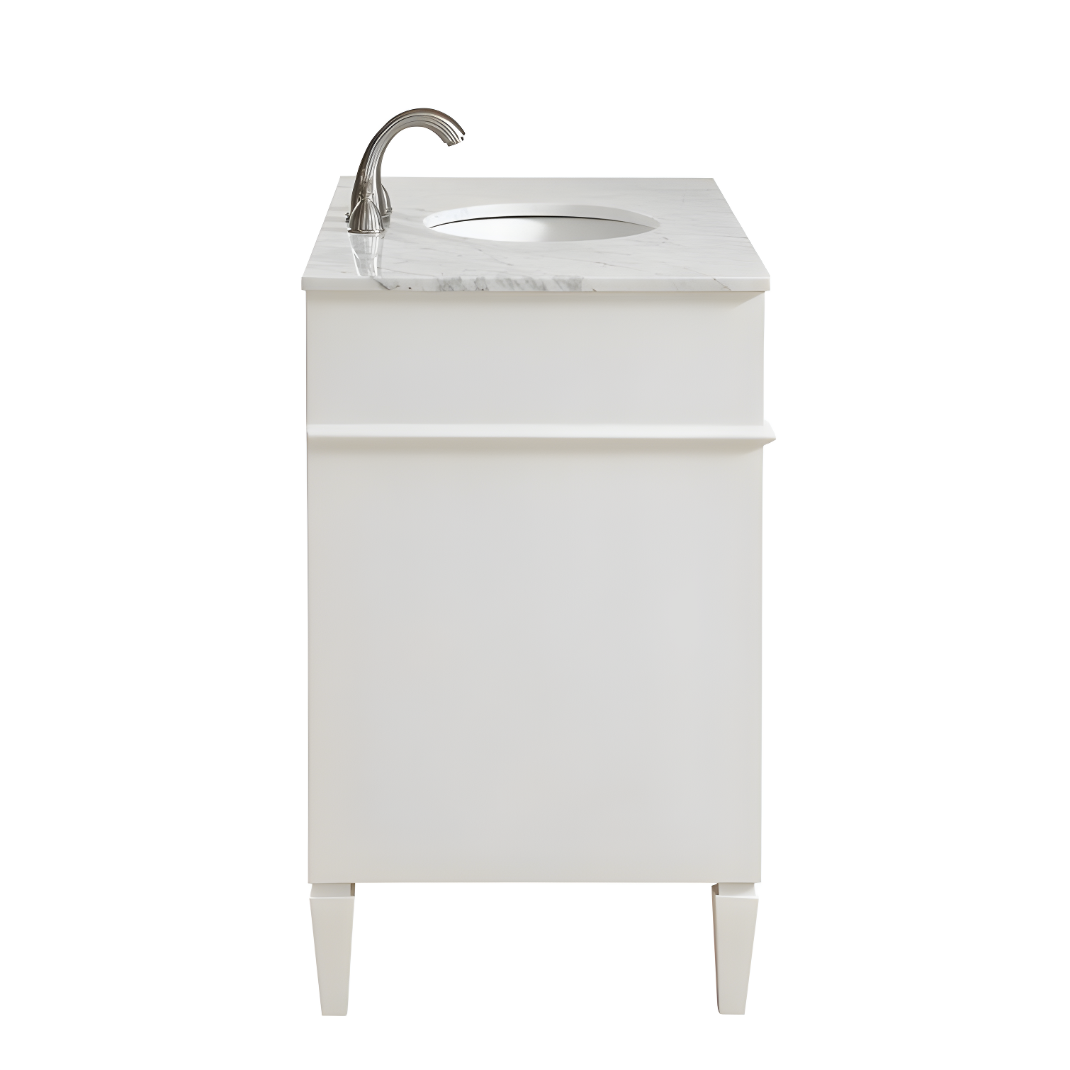 Rukie 40" Free-Standing Single Bathroom Vanity Set with Marble Vanity Top
