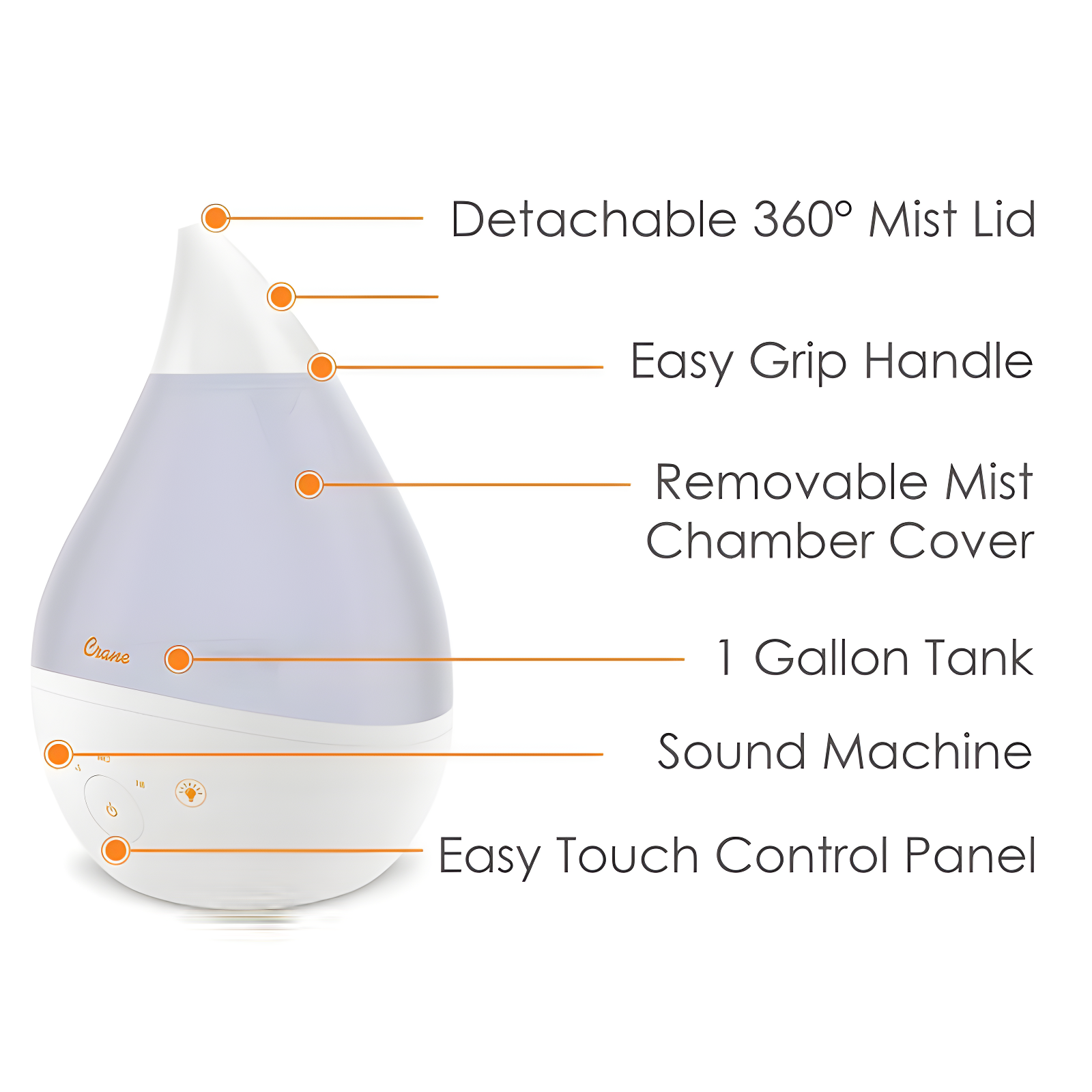 Drop 2.0 , 4-in-1 Cool-Mist Humidifier with Aroma Tray & Sound Machine