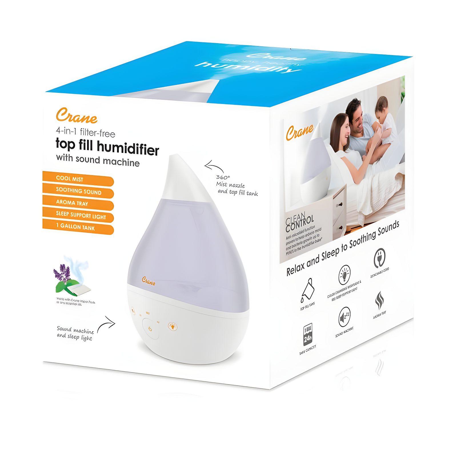 Drop 2.0 , 4-in-1 Cool-Mist Humidifier with Aroma Tray & Sound Machine