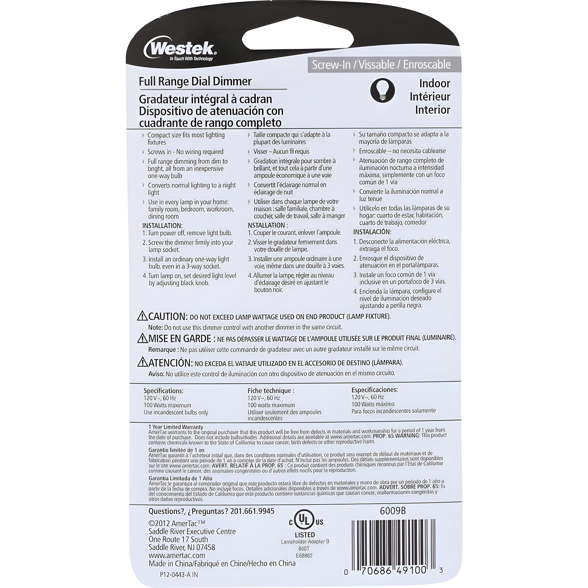 Tamper Resistant Dimmer