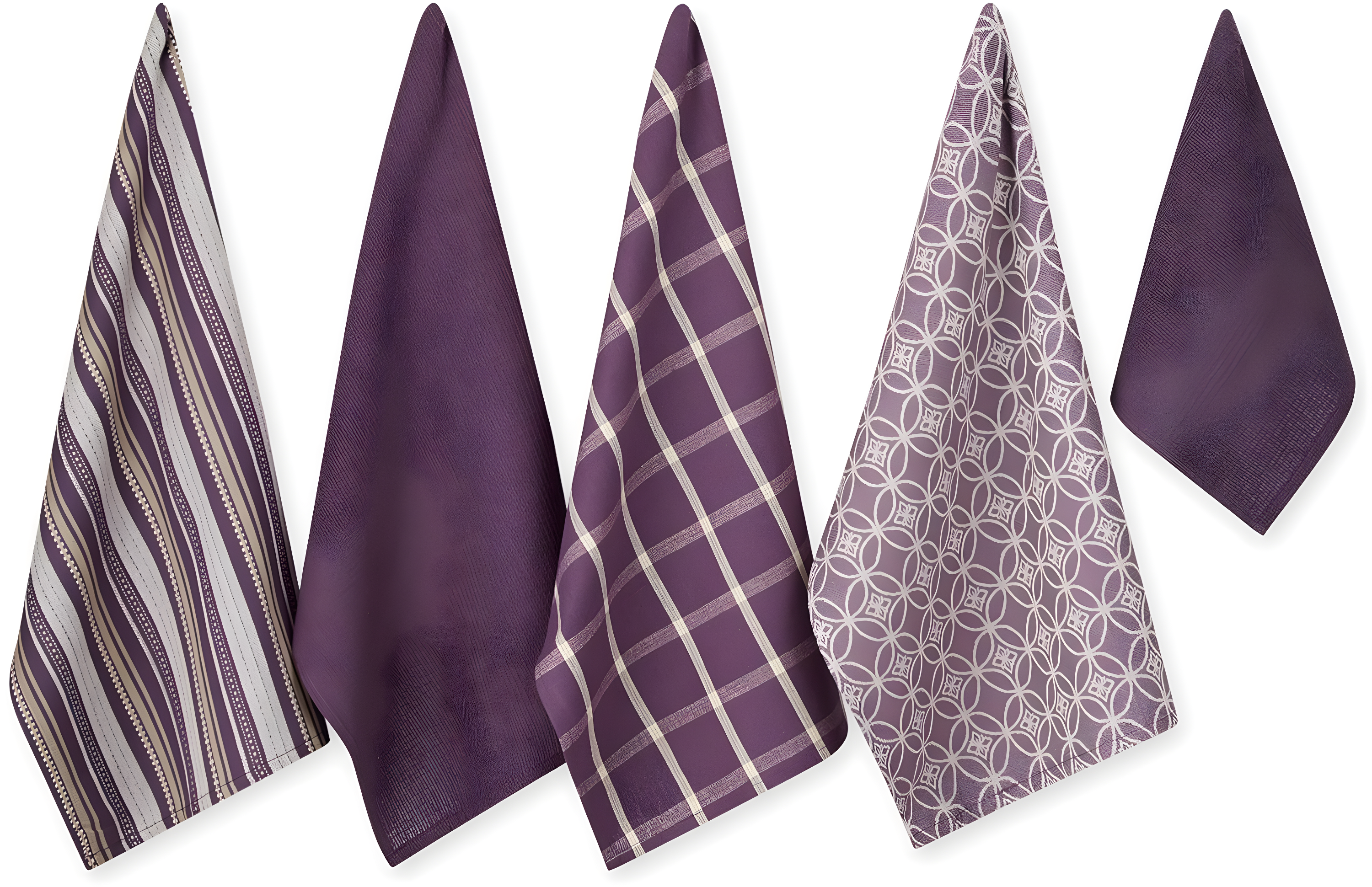 Design Imports  Eggplant Asst Dishtowel & Dishcloth Set/5