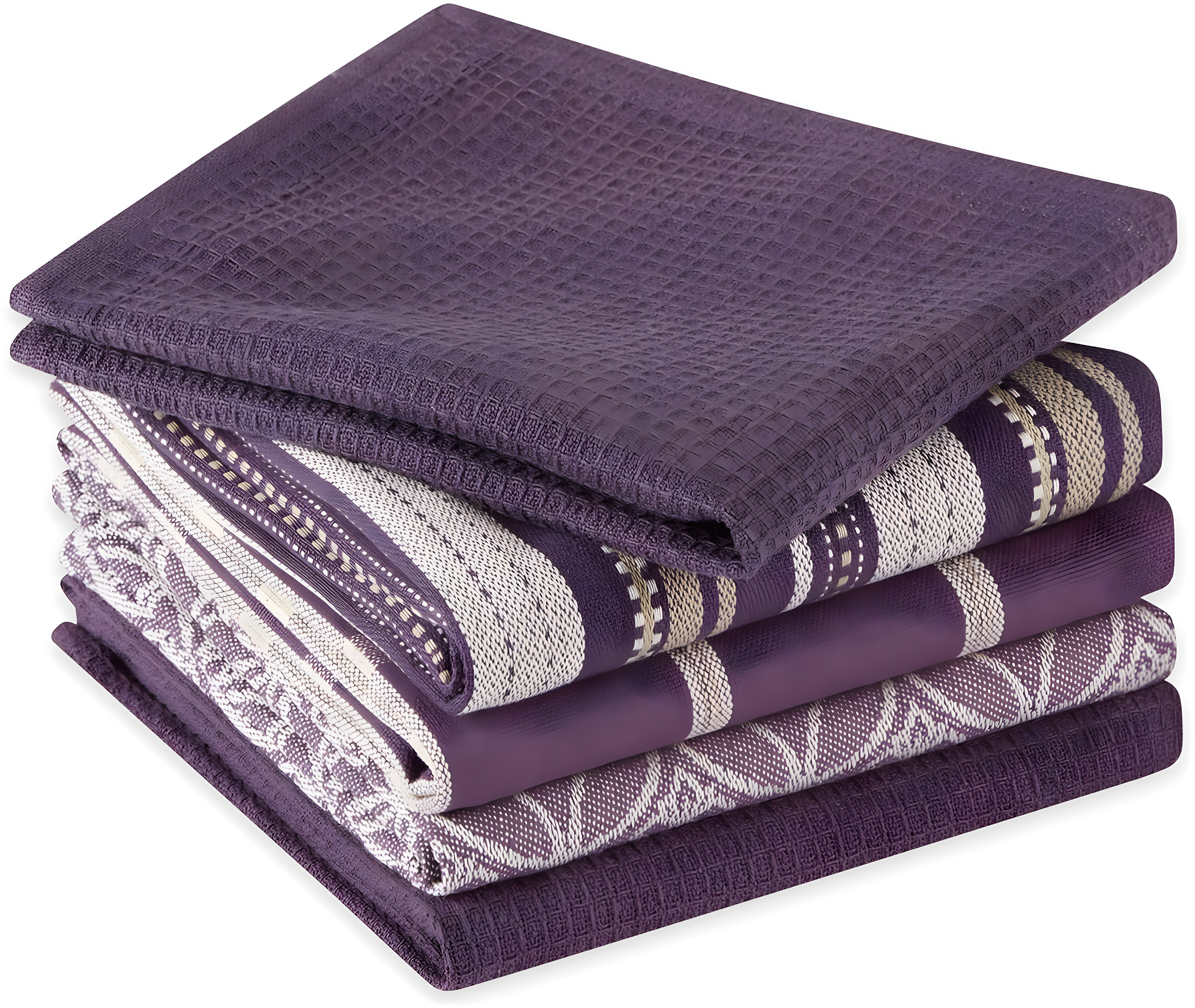 Design Imports  Eggplant Asst Dishtowel & Dishcloth Set/5