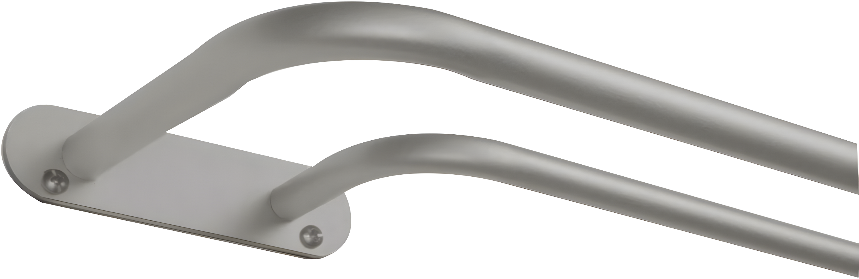 EXCLUSIVE HOME Fetter Wrap Around Double Curtain Rod, Matte Silver, 83.5"-120"