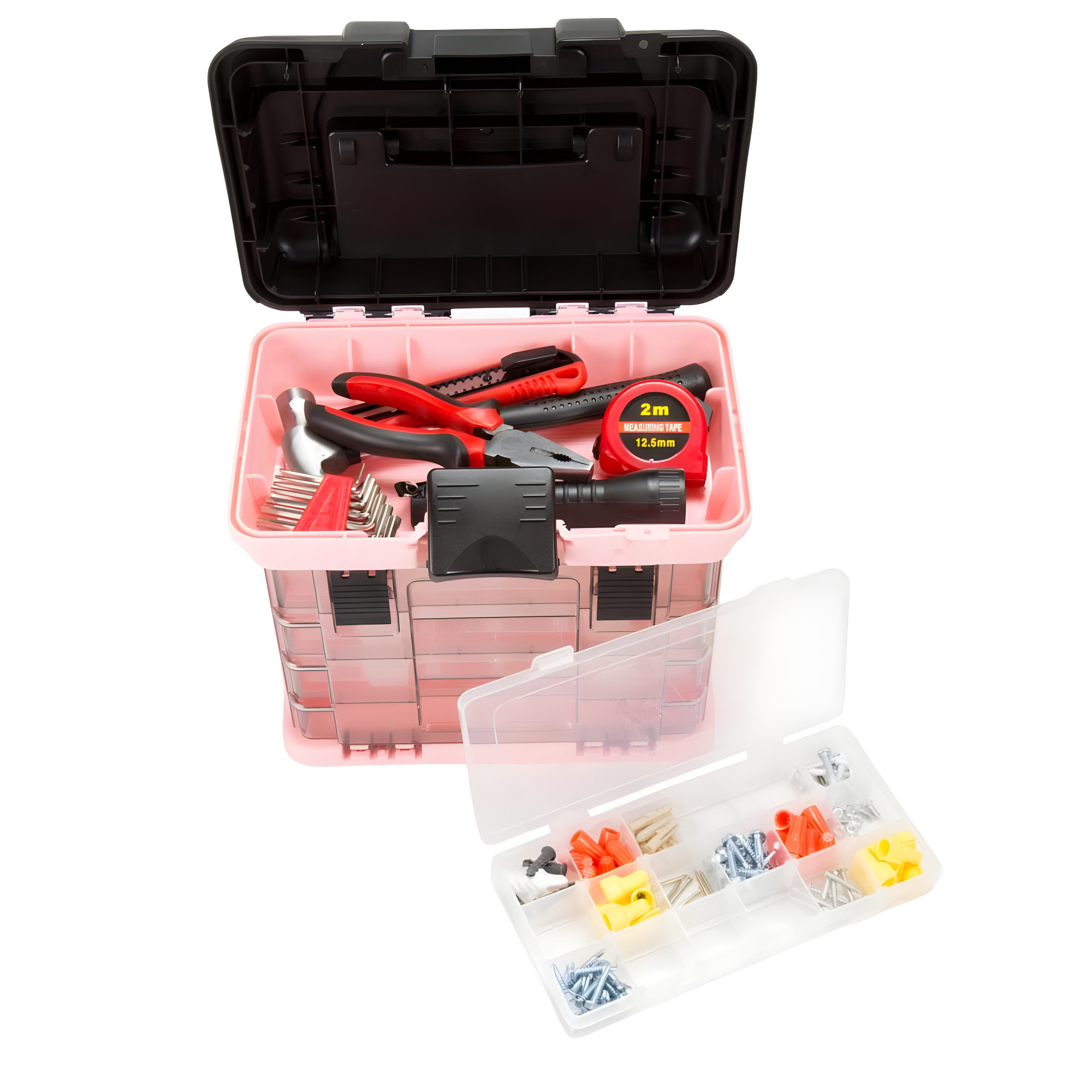 Stalwart Stalwart Portable Tool Box - Small Parts Organizer and Customizable Compartment for Hardware, Crafts