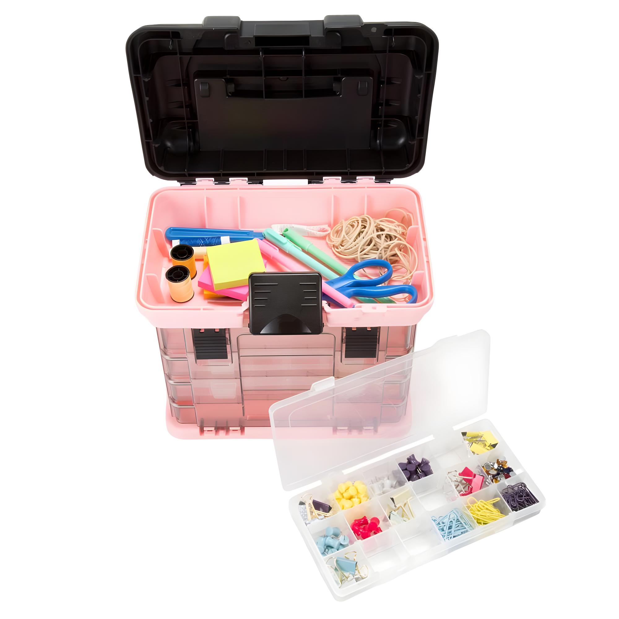 Stalwart Stalwart Portable Tool Box - Small Parts Organizer and Customizable Compartment for Hardware, Crafts