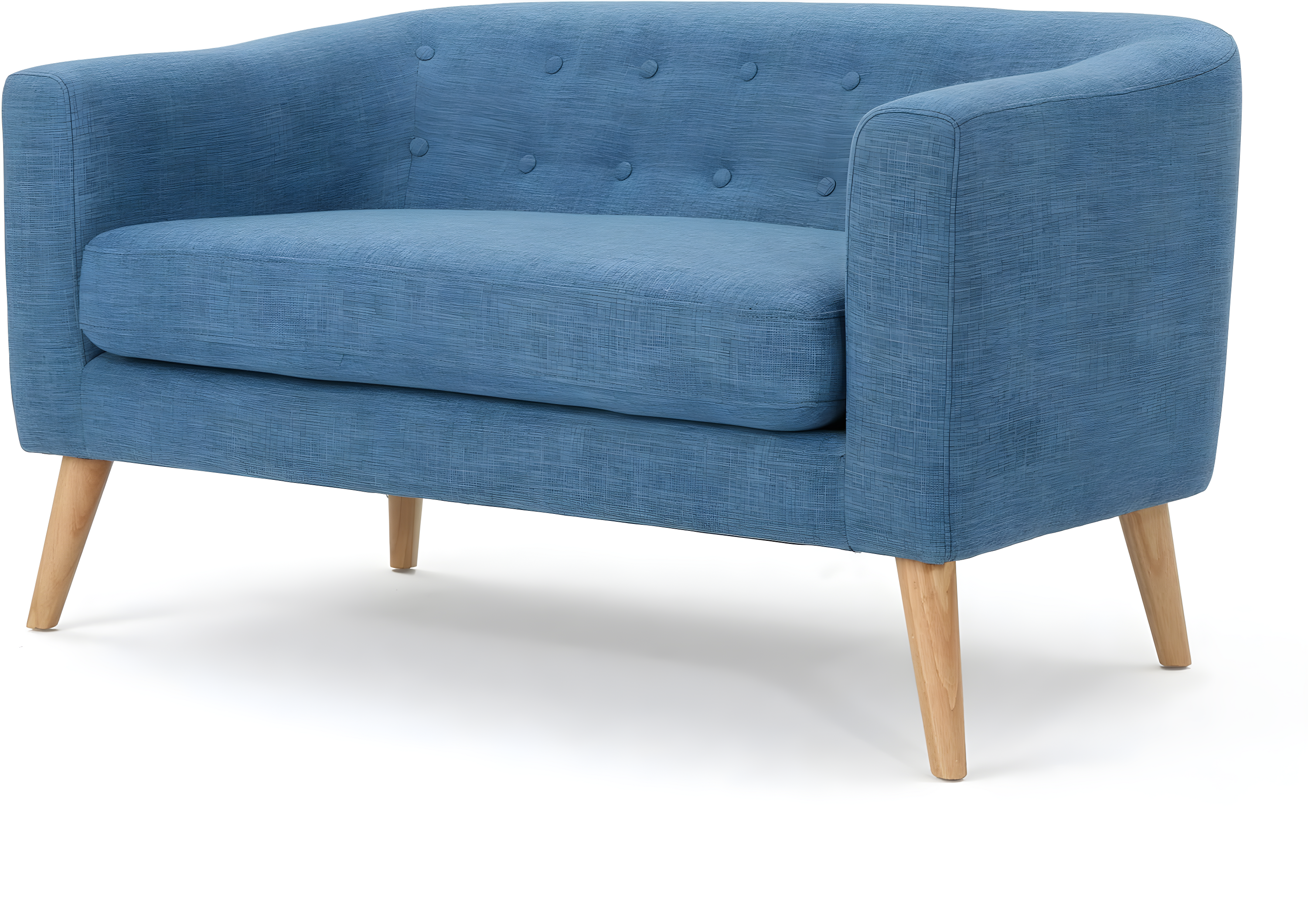 Christopher Knight Home GDFStudio Christopher Knight Home Bridie Mid-Century Modern Loveseat, Muted Blue Fabric