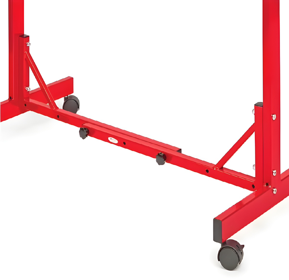 Red Heavy Gauge Steel Mobile Blueprint Rack with Adjustable Width