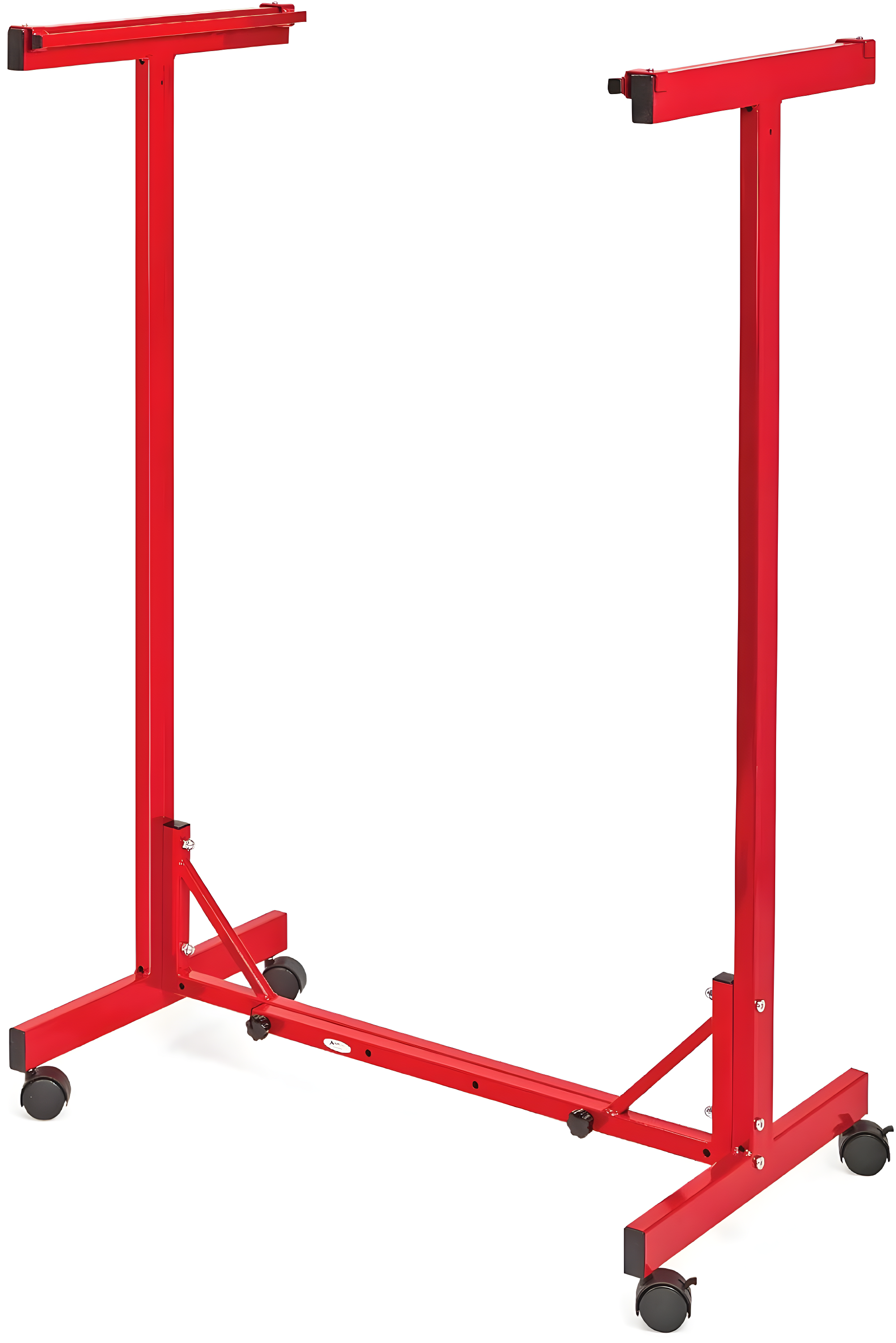 Red Heavy Gauge Steel Mobile Blueprint Rack with Adjustable Width