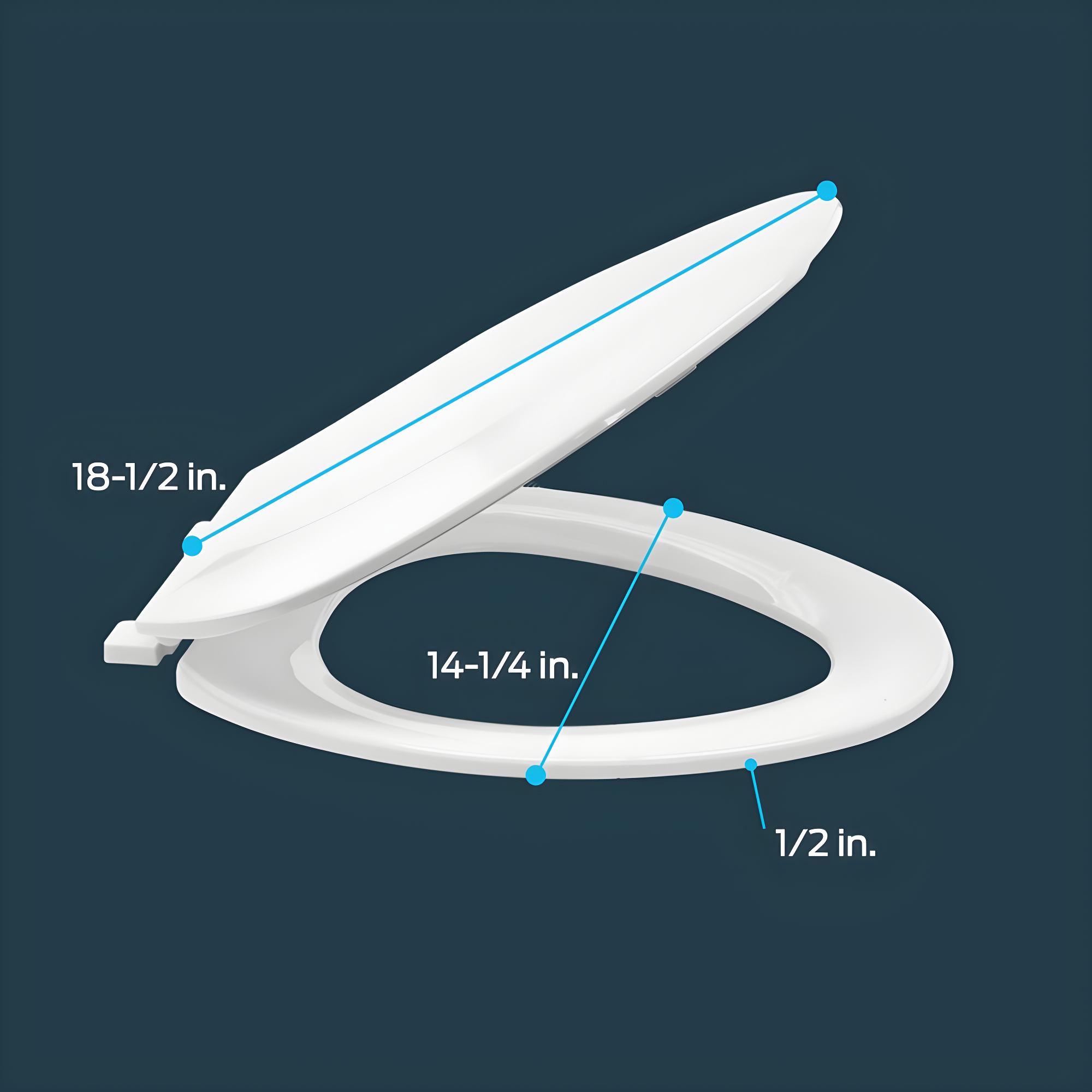 EZ-FLO 65903 Elongated Plastic Toilet Seat with Lid, White