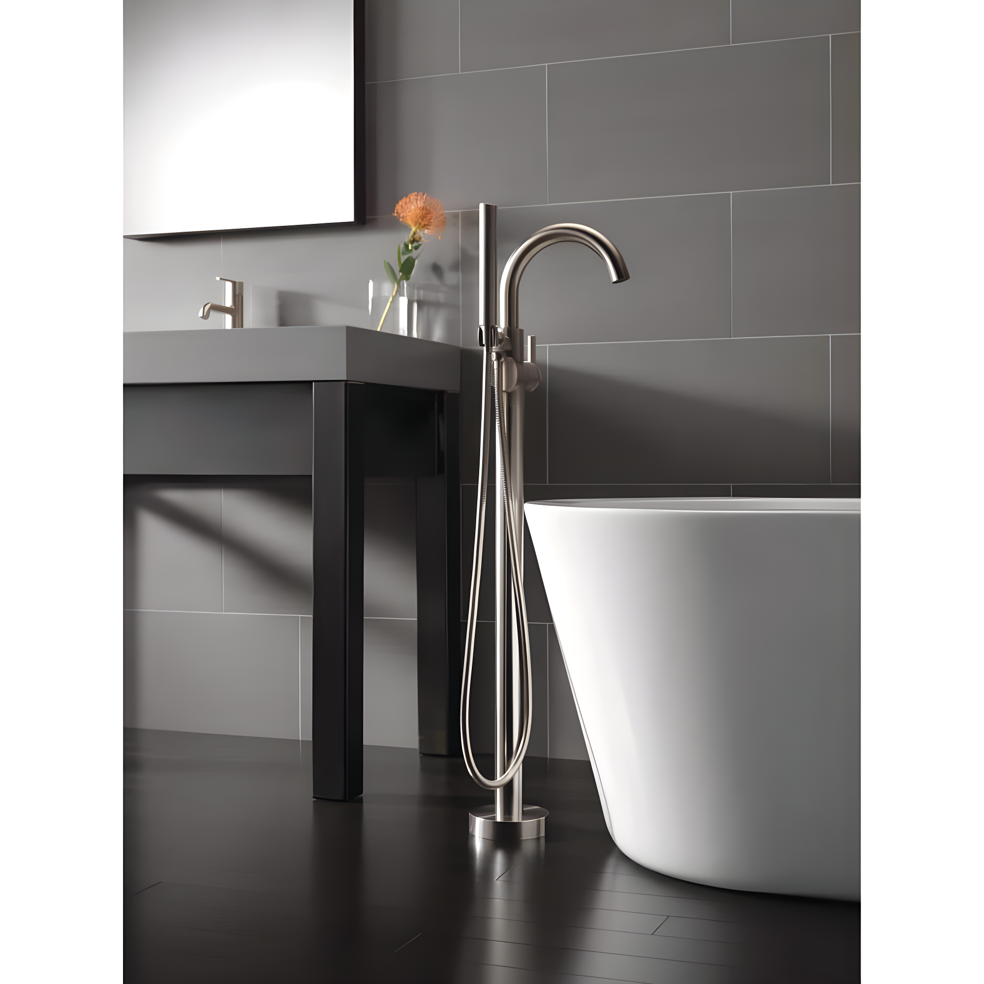 Trinsic Single Handle Floor Mounted Freestanding Tub Filler