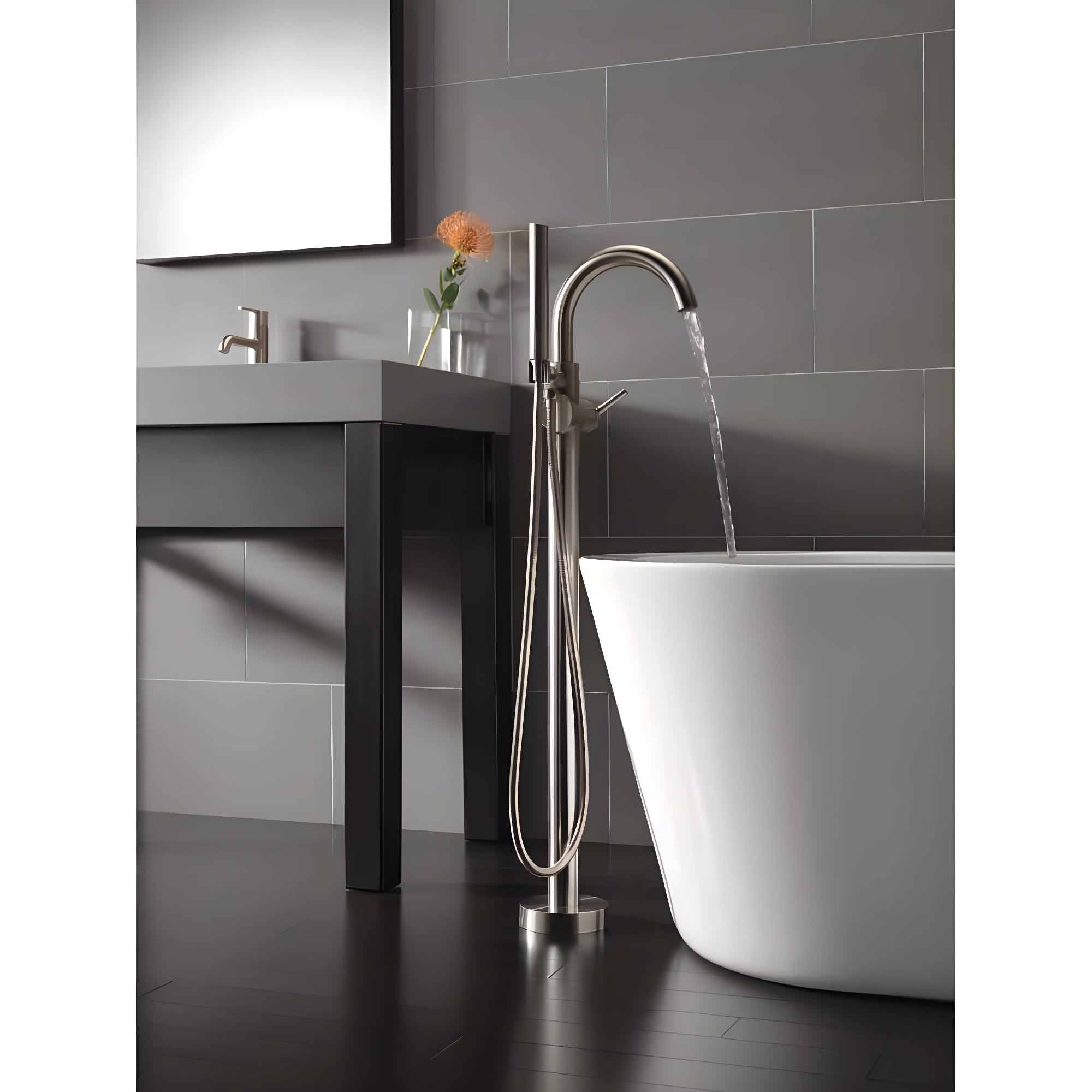Trinsic Single Handle Floor Mounted Freestanding Tub Filler