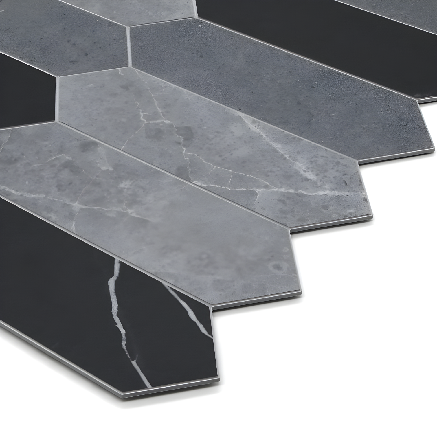 12" x 11.22" Stone Composite Peel & Stick Mosaic Tile