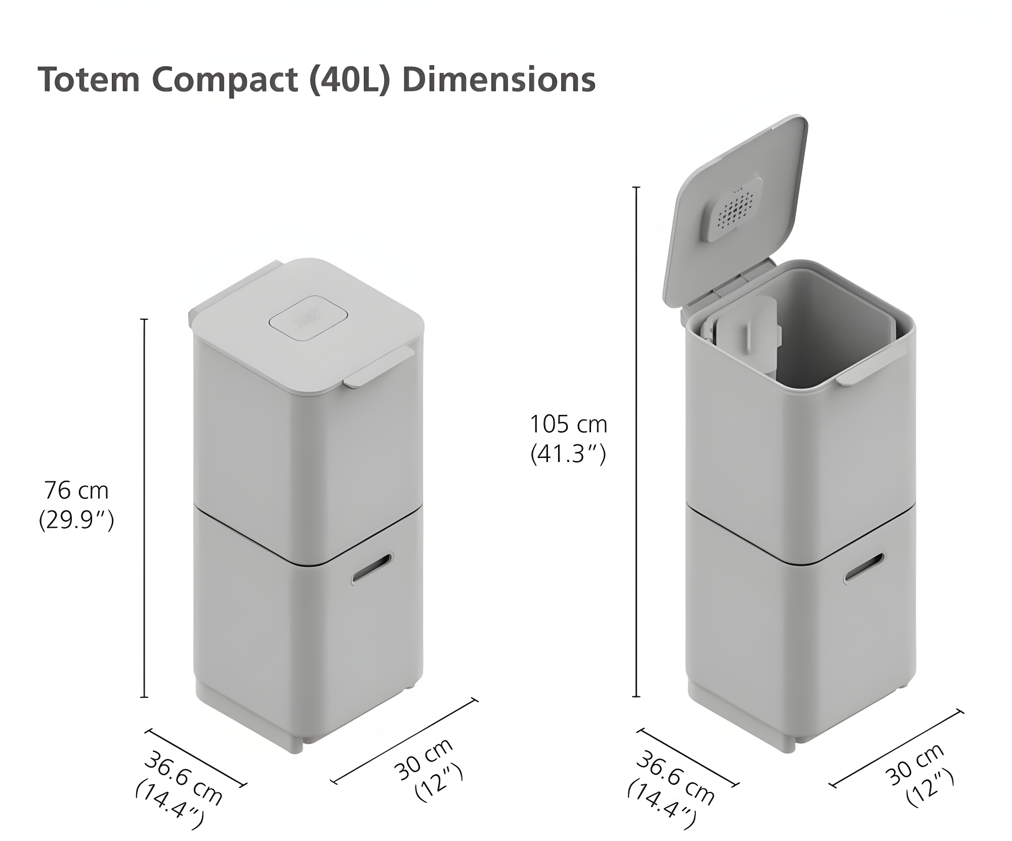 Joseph Joseph Totem Waste & Recycling Dual Kitchen Trash Can