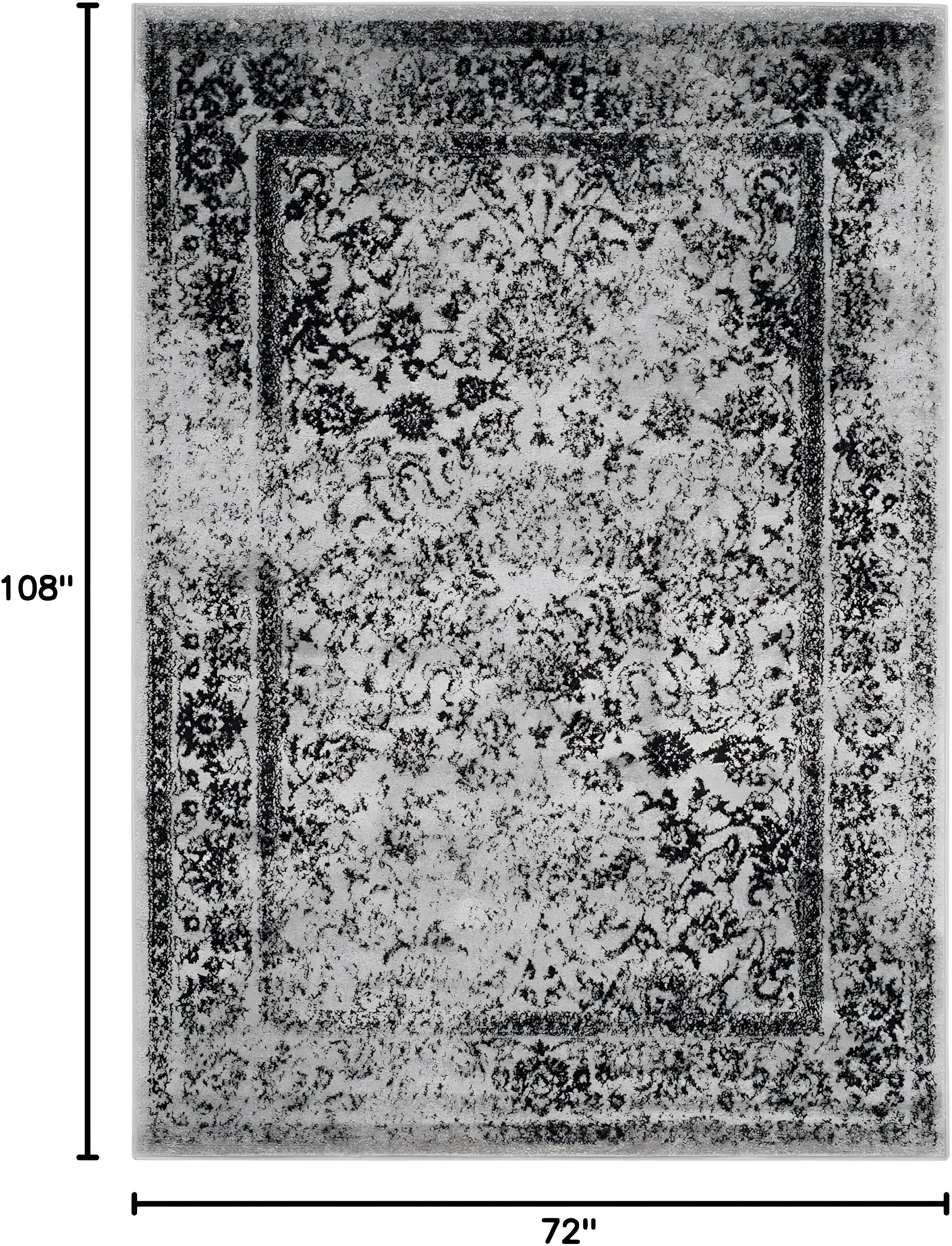 Adirondack ADR109 Machine Made Indoor Area Rug - Grey/Black - 6'x9' - Safavieh