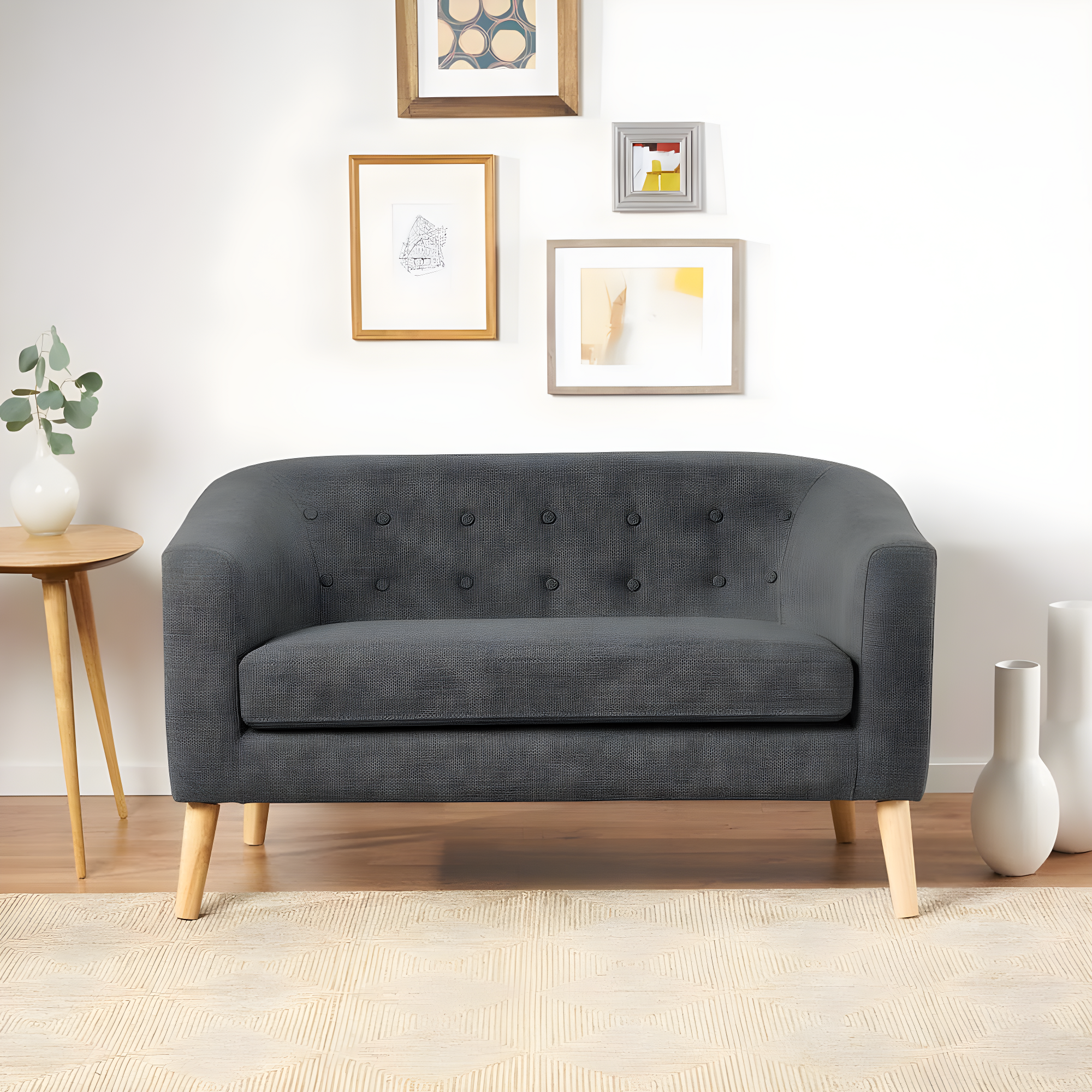 Bridie Mid-Century Loveseat Gray - Christopher Knight Home
