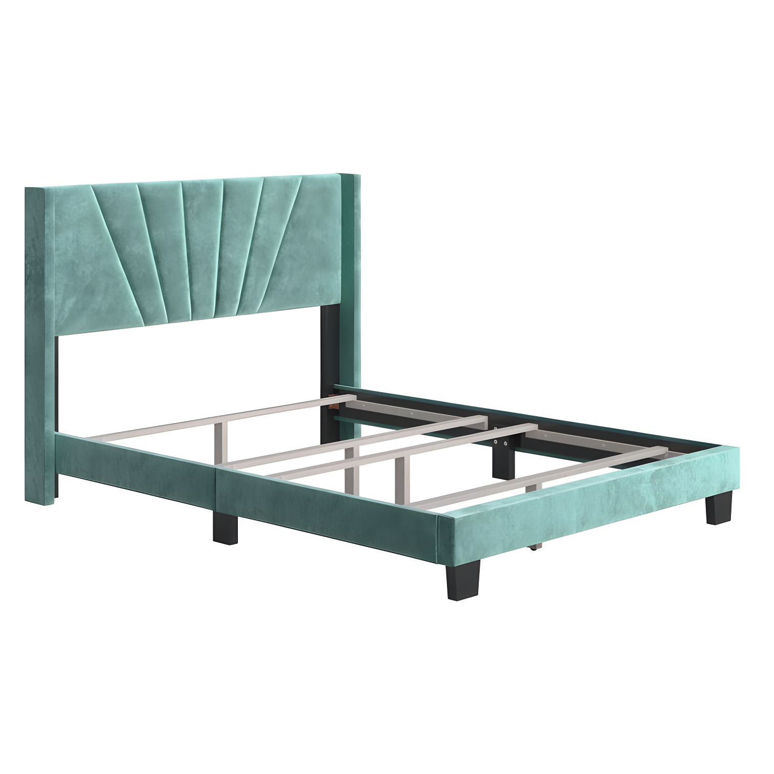 Boyd Sleep Valencia Velvet Upholstered Platform Bed Frame with Adjustable Height Headboard , Requires Box Spring-Boyd Sleep