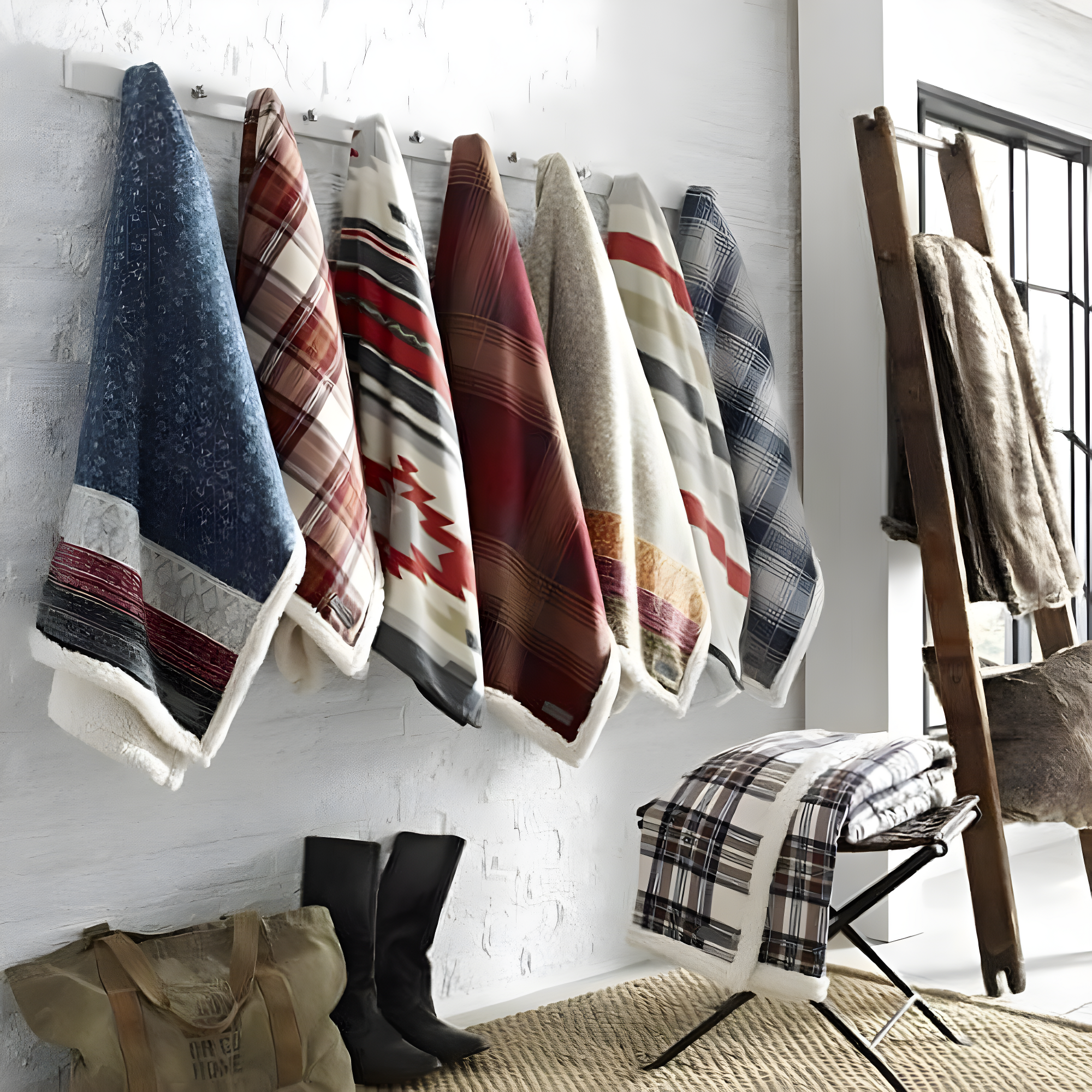 Eddie Bauer Eddie Bauer Printed Plush Fleece/Sherpa Oversized Throw Blanket
