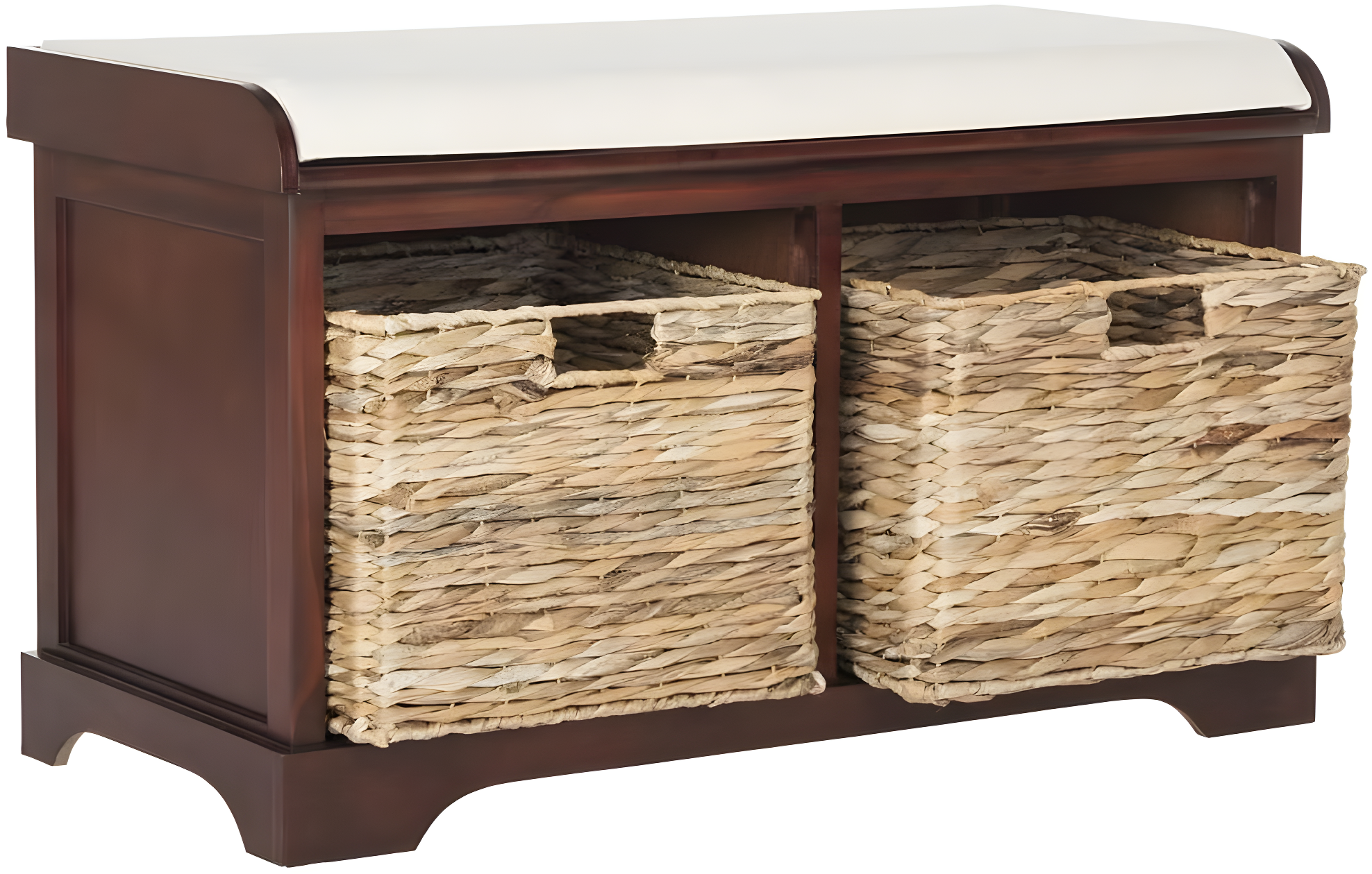 Freddy Wicker Storage Bench - Cherry - Safavieh