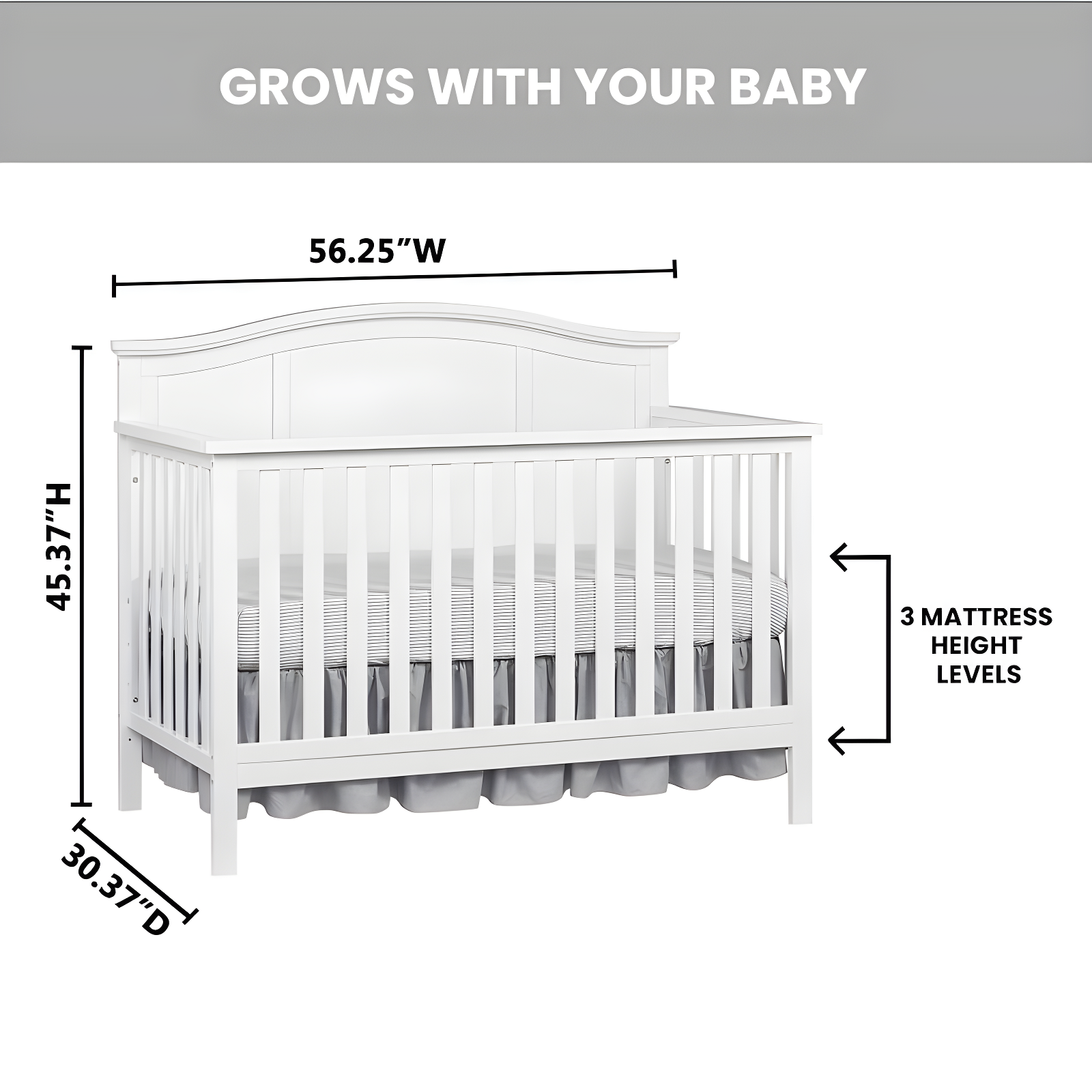 Emerson 4 In 1 Convertible Crib