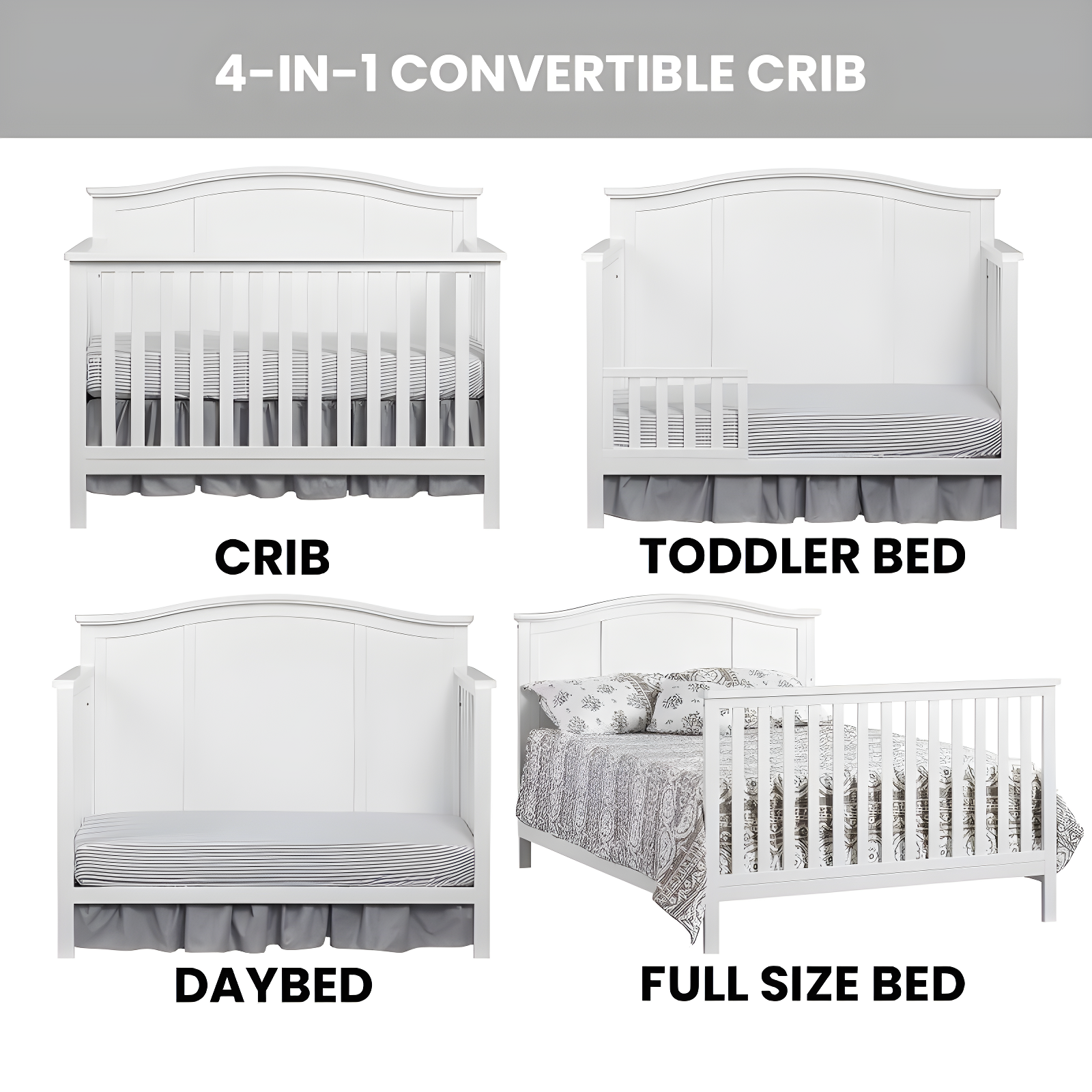 Emerson 4 In 1 Convertible Crib