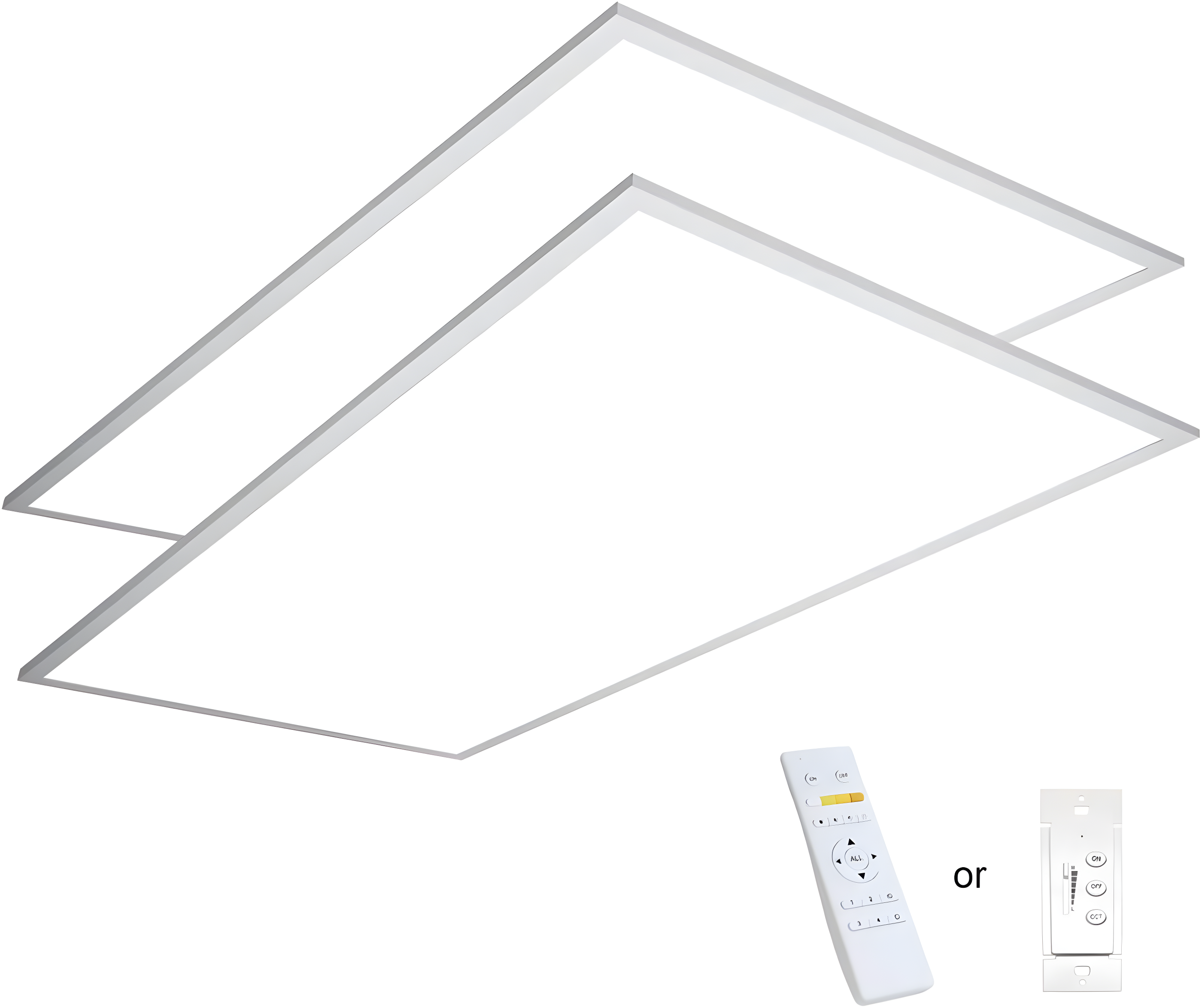 eSenLite 2ft.x4ft. 6500LM LED Commercial Flat Panel Ceiling Light - White (2pcs)