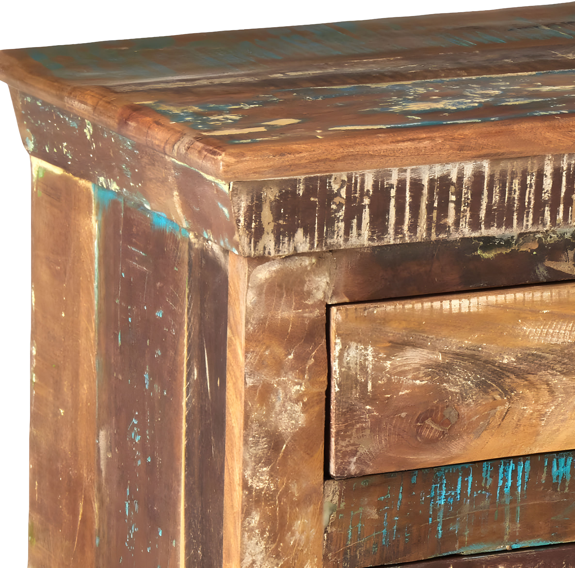 Coaster Company Reclaimed Wood 3-Door Accent Cabinet, Dark and Light Brown